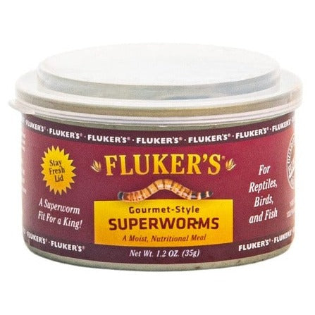 Fluker's Gourmet Canned Superworms - Premium Dried Mealworms for Reptiles, Birds & Fish - High Protein Pet Food for Bearded Dragons, Chickens & Wild Birds (Ideal for Feeding & Training)