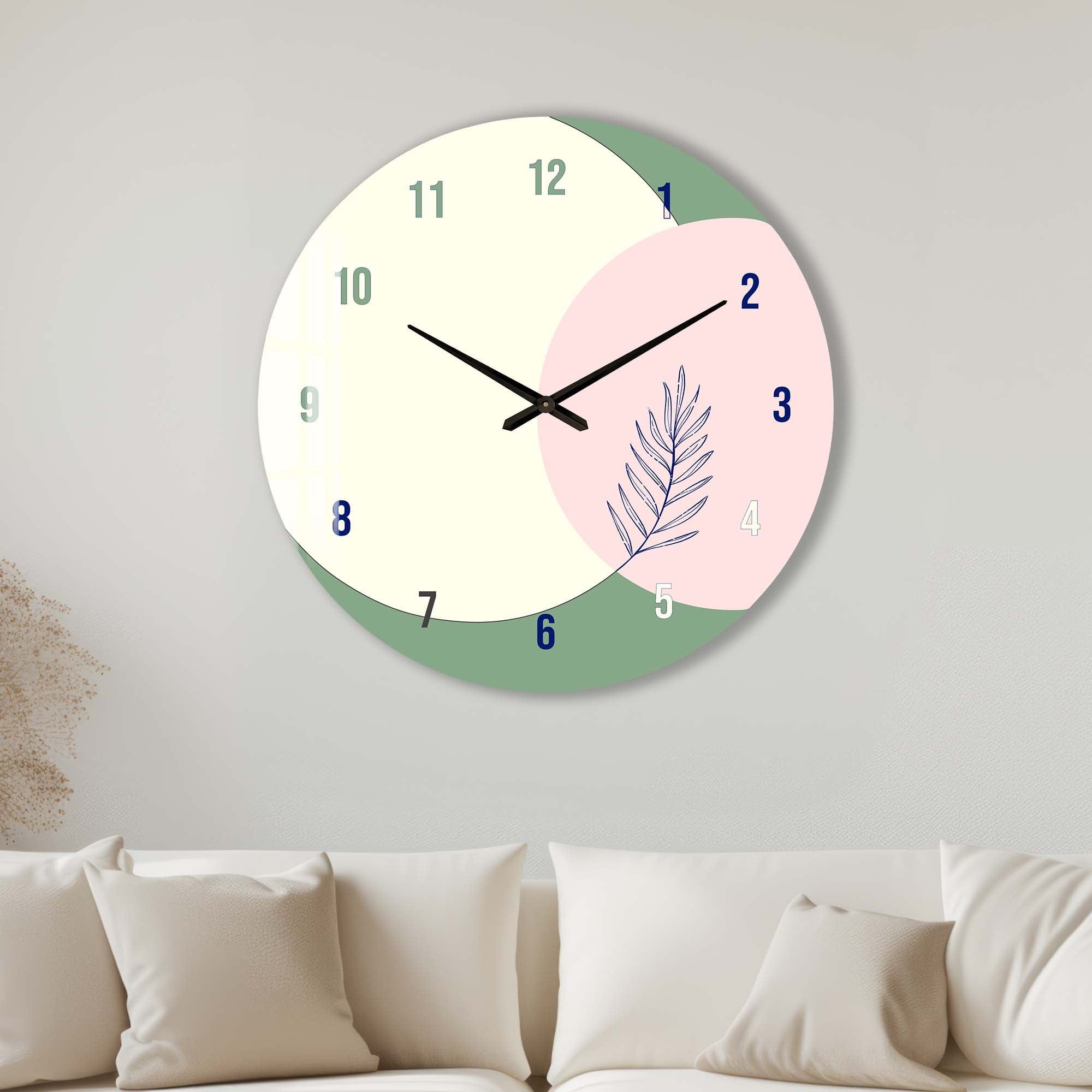 Premium Pistachio Glass Wall Clock - Modern Silent Non-Ticking Decor for Living Room, Bedroom, Office | Home & Office Decor