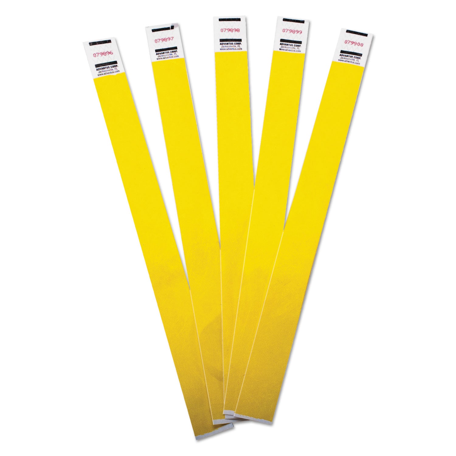 Advantus Numbered Wristbands for Crowd Control - Sequential Yellow Wristbands 9.75 x 0.75 Inches - Pack of 500 | Perfect for Events, Concerts, Festivals & VIP Access Management