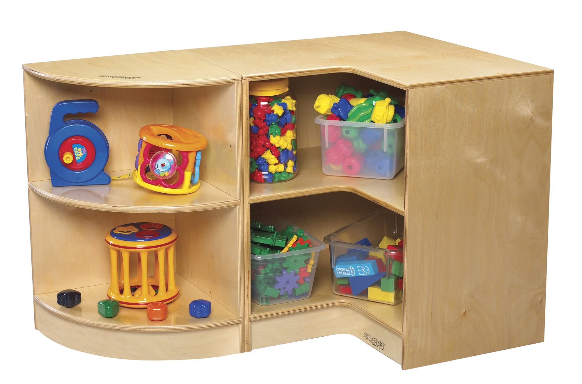 Childcraft White Wooden Corner Shelf for Kids Room - 14.25