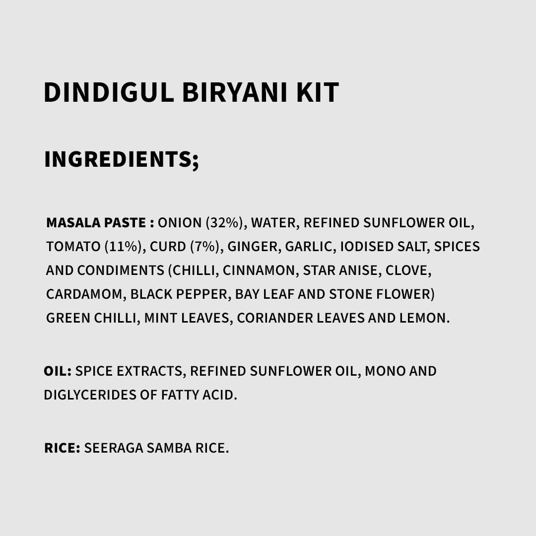 Authentic Cookd Dindigul Biryani Kit 505g (Serves 3) – Ready to Cook in 20 Minutes with Seeraga Samba Rice, Spiced Paste & Seasoning Oil | Premium Biryani Masala Spice Blend | Perfect for Quick Family Dinners & Indian Food Lovers (Pack of 1)