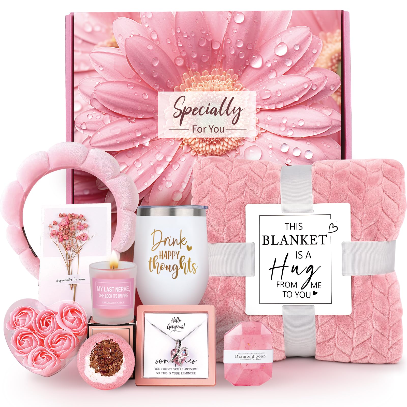 Best Mother’s Day Gifts for Women - Spa Relaxation Gift Basket Set for Mom, Wife, Grandma, Teacher & Friend | Birthday, Get Well Soon, Self-Care & Rose-Themed Presents | Perfect for Birthdays, Anniversaries & Thank You Gifts