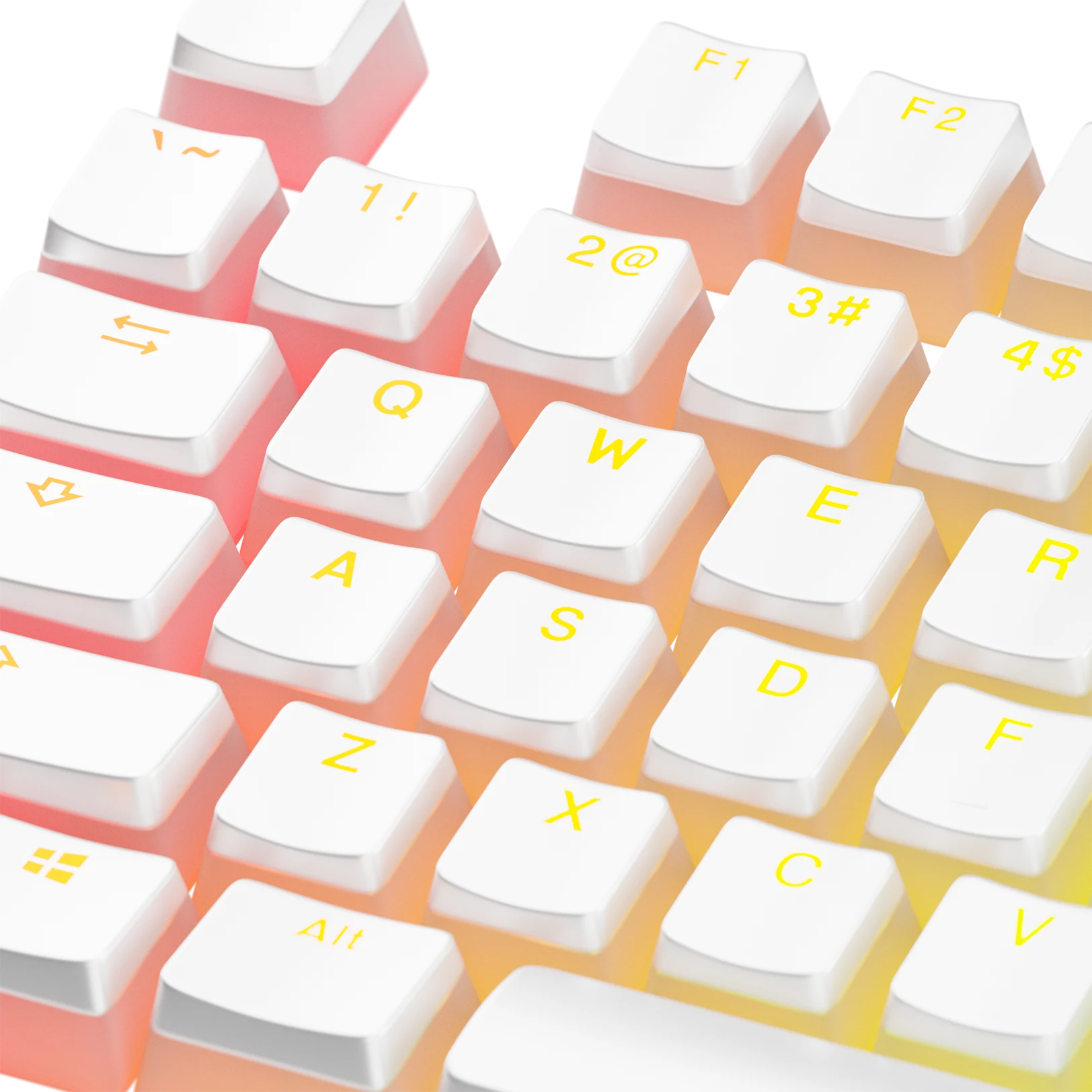 Aura V3 White Keycaps for Mechanical Keyboards - Premium PBT Keycap Set with Shine-Through Design for Gaming & Typing (US Layout) - Perfect for PC, Mac, and Office Workstations