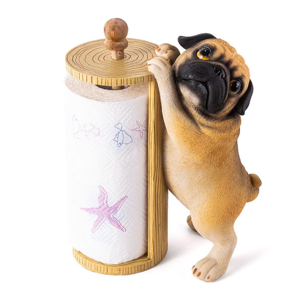 Cute Dog Paper Towel Holder Stand - Kitchen Countertop Organizer, Beige (31x24x15cm) | Perfect for Kitchen, Bathroom, Office & RV Use