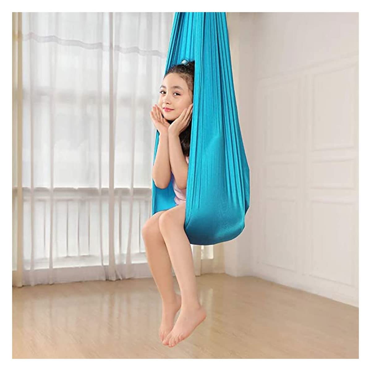 YKLL Therapy Swing Set for Kids, Children & Adults - Indoor/Outdoor Sensory Hammock Chair for ADHD, Autism & Special Needs - Lake Blue 150x280cm - Perfect for Relaxation, Therapy & Sensory Rooms