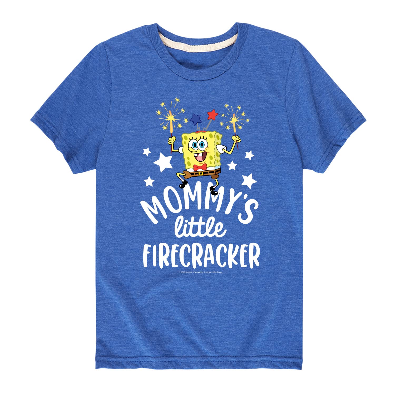 Spongebob Squarepants Mommy's Little Firecracker Graphic T-Shirt for Toddlers & Kids | Soft Cotton Short Sleeve Tee | Perfect for Birthday Parties, Playdates & Casual Wear