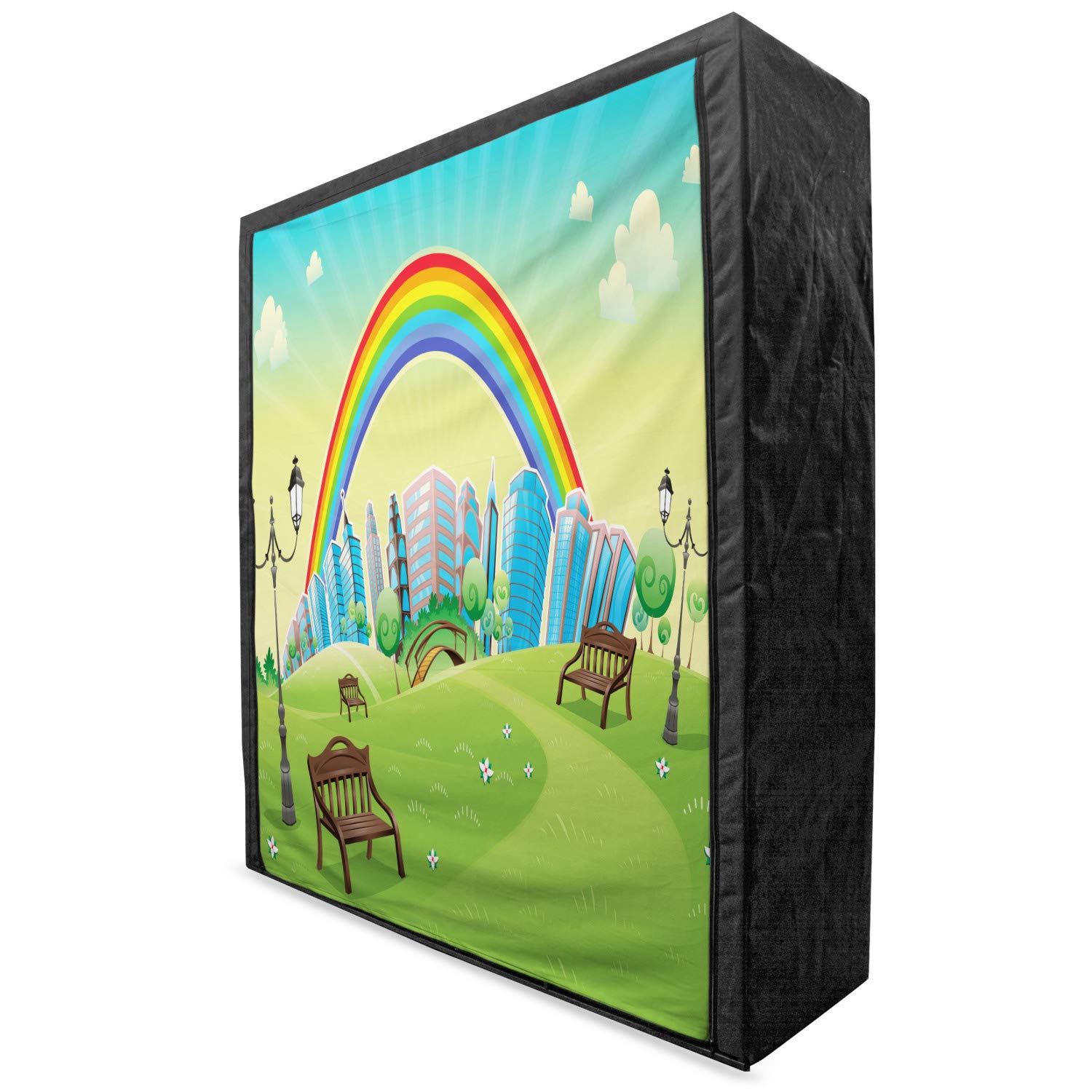 Ambesonne Cartoon Portable Fabric Wardrobe with Shelves - 59