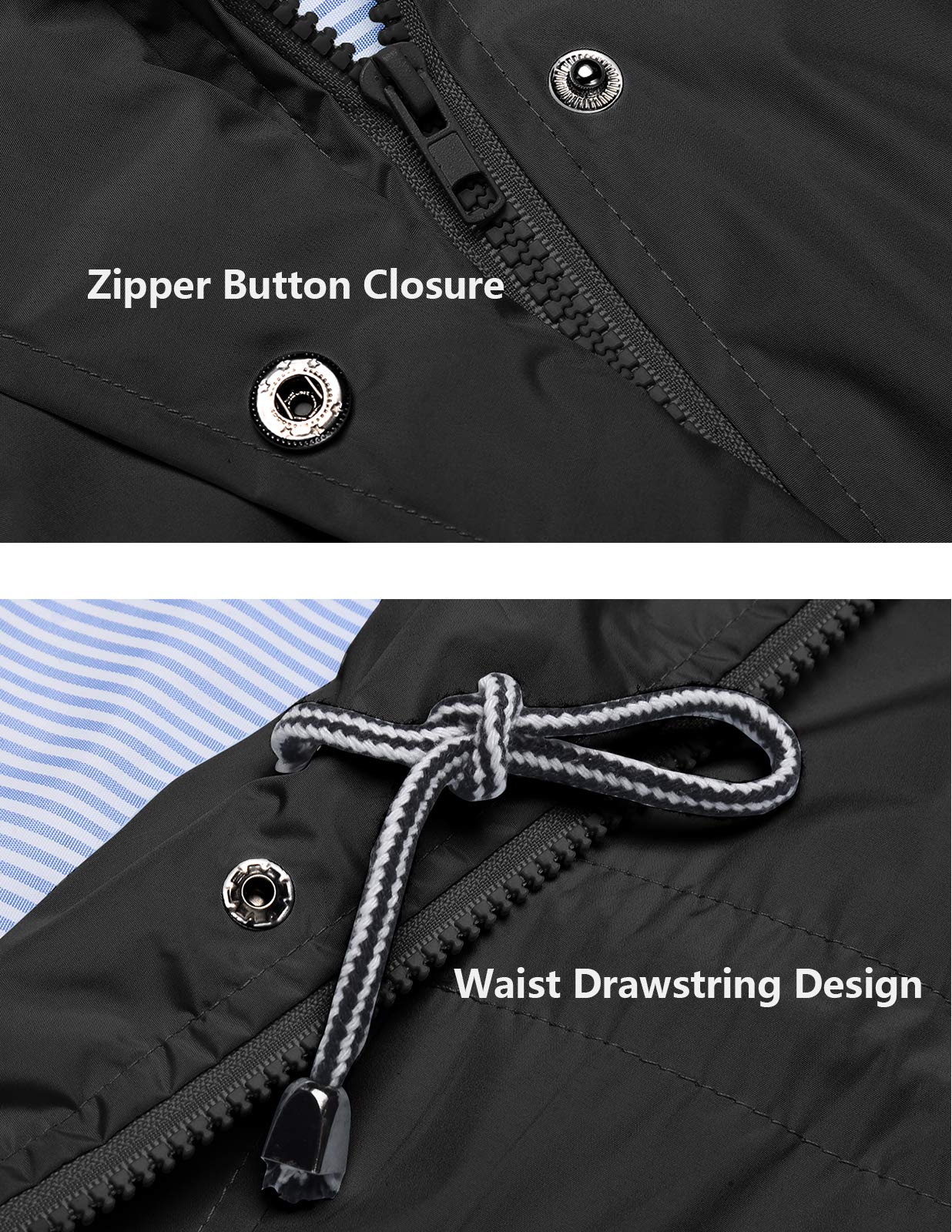 Women's Waterproof Raincoat Windbreaker Jacket - Lightweight Hooded Trench Coat for Outdoor Activities (S-XXL) | Perfect for Hiking, Commuting & Rainy Day Protection