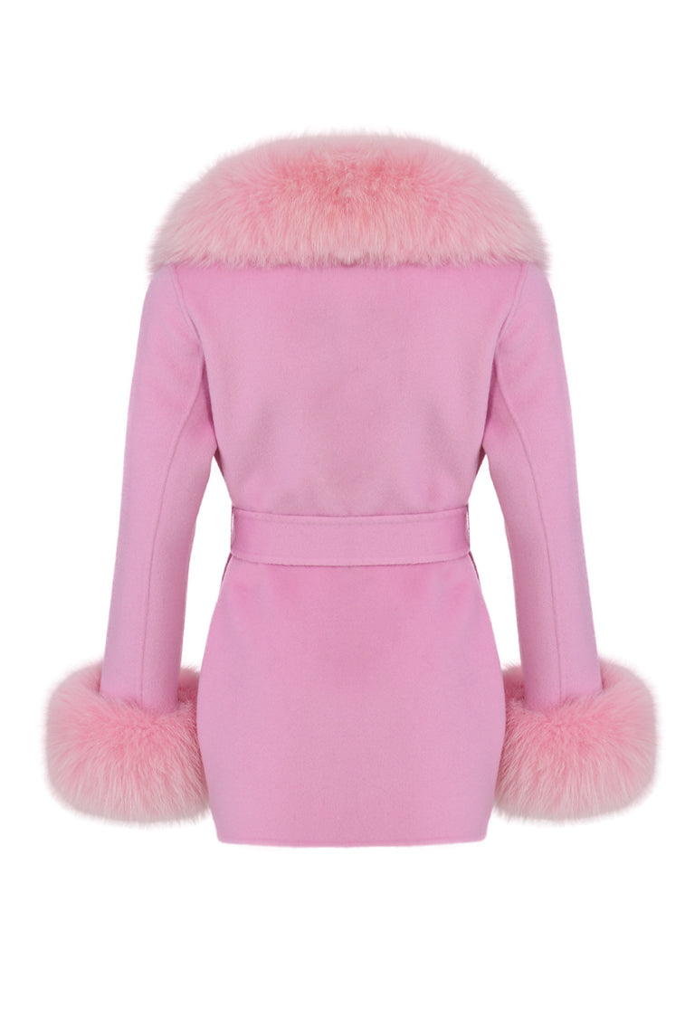 Susanna Chow Girls Mini Jojo Cashmere Fur Coat - Soft & Warm Winter Jacket for Kids - Perfect for Holiday Parties & Outdoor Activities