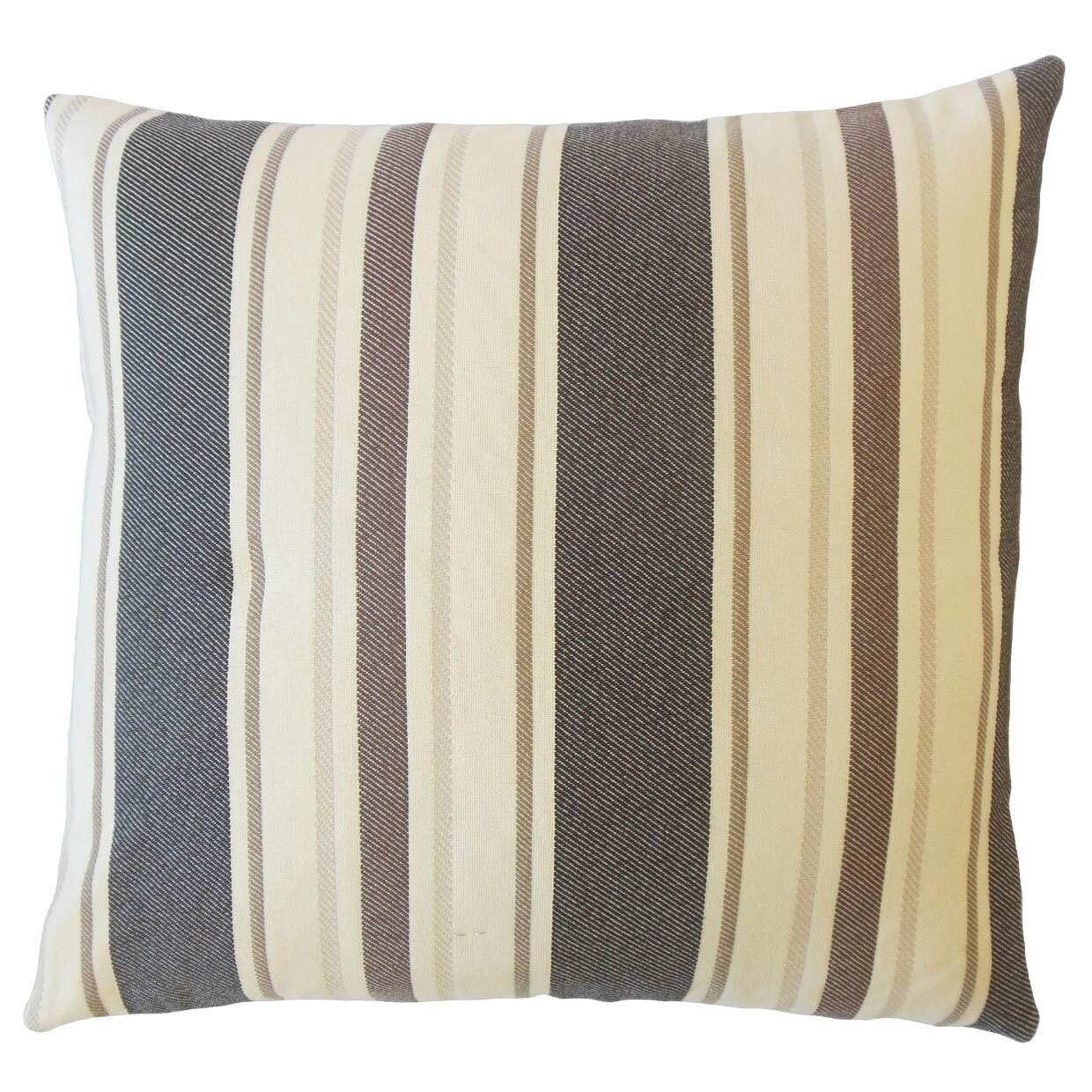 Yeriel Striped Down Filled Throw Pillow - 18x18 Inch Granite Medium Soft Decorative Cushion for Sofa, Bed, Living Room & Home Decor