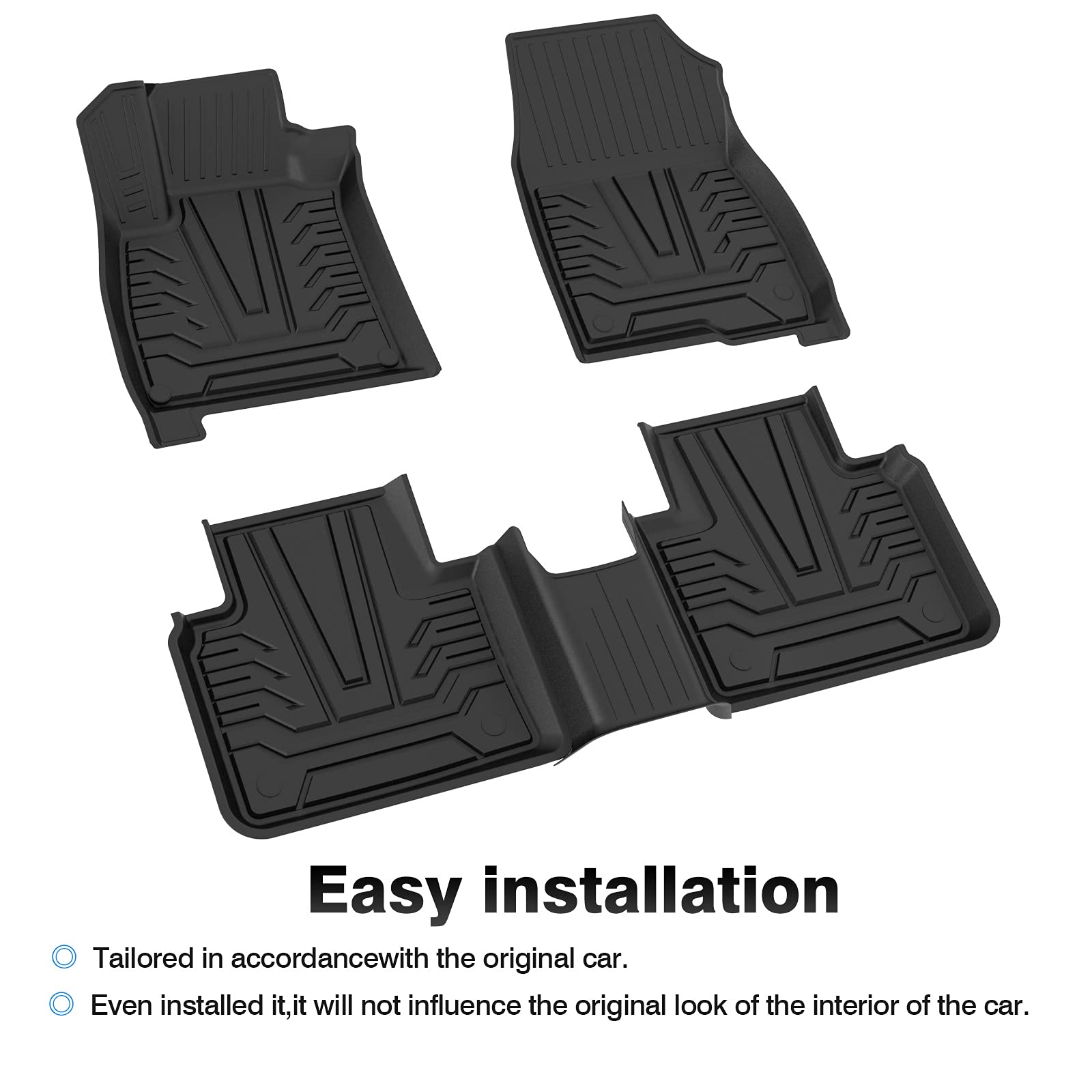 Custom Fit 2018-2022 Honda Accord All-Weather Floor Mats - TPE Non-Slip 1st & 2nd Row Floor Liners Set (Black) | Durable Car Accessories for Year-Round Protection - Perfect for Daily Commute, Road Trips & Harsh Weather Conditions