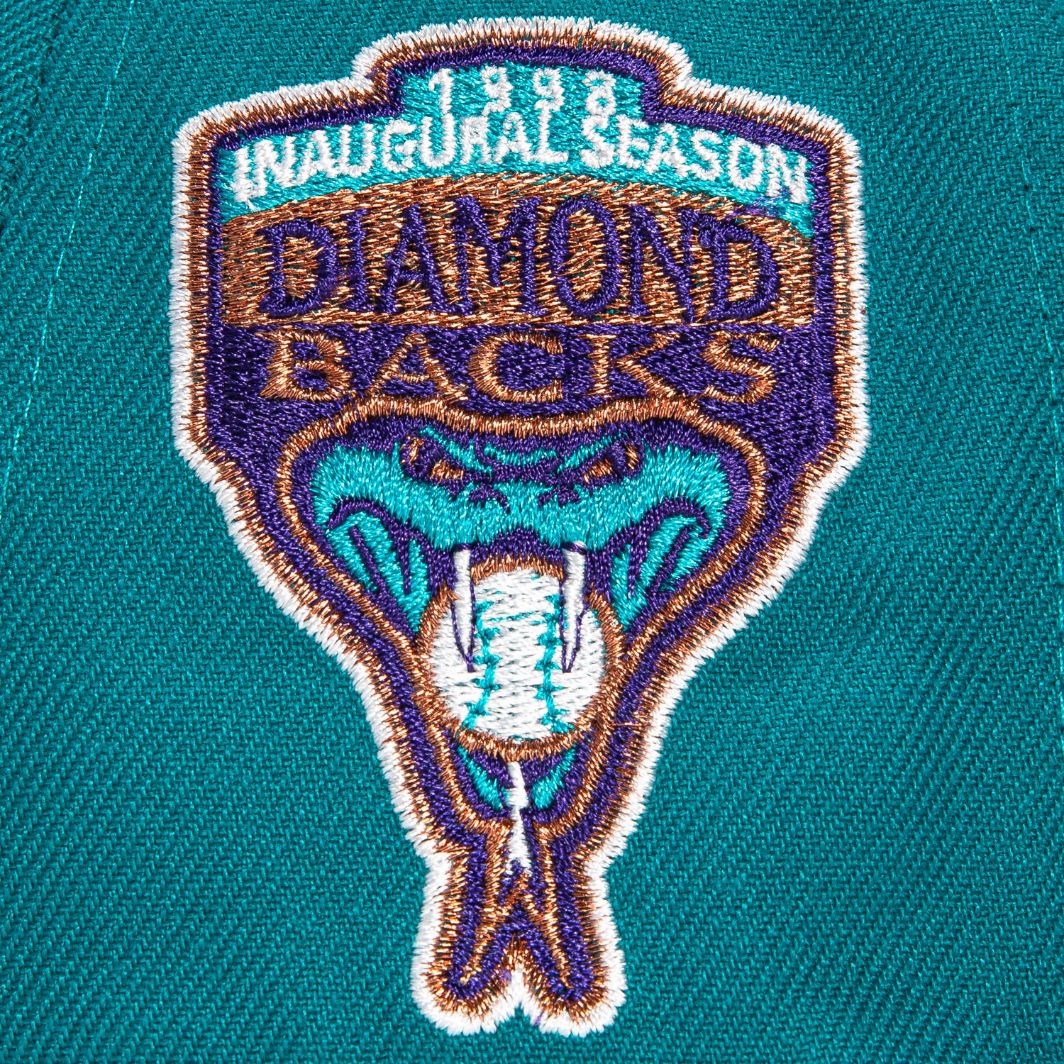 New Era 59Fifty Arizona Diamondbacks MLB Baseball Cap with Inaugural Patch - Teal, Black, Purple & Metallic Copper - Adjustable Snapback Hat for Men & Women - Perfect for Baseball Games, Sports Fans & Streetwear Fashion