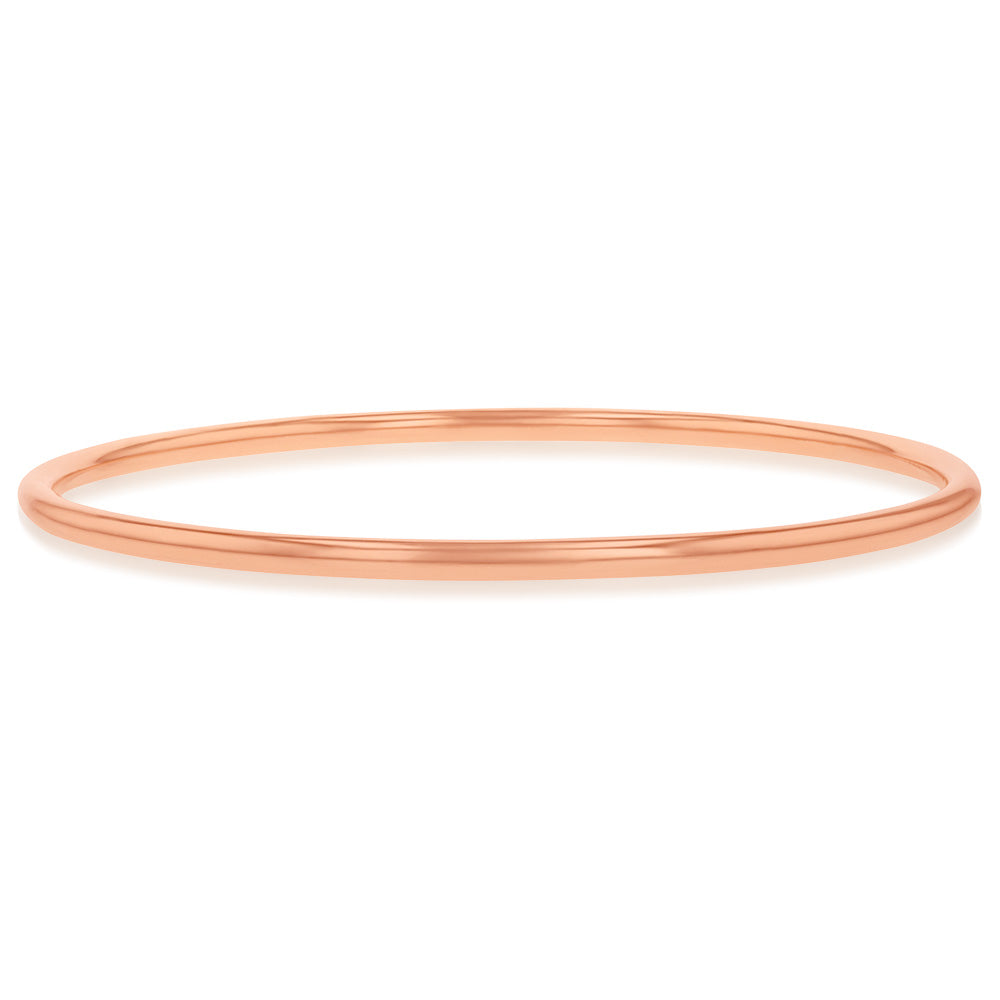 9ct Rose Gold Silver Filled Thin Wall 2.9 X 70mm Bangle Bracelet for Women - Elegant Stackable Jewelry for Everyday Wear & Special Occasions