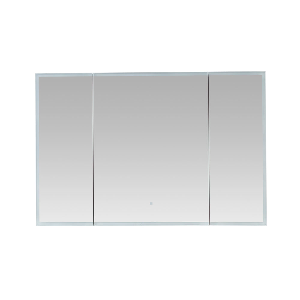 Aquadom Edge Royale 48x32 Inch LED Lighted Triple Door Bathroom Medicine Cabinet with Mirror - Perfect for Modern Homes, Spas & Luxury Vanities