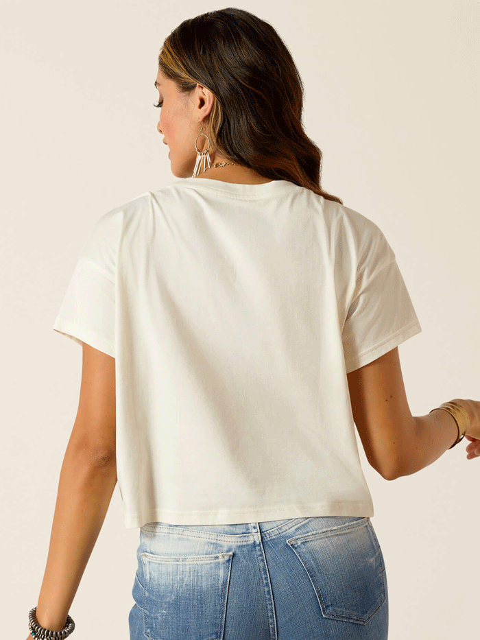 Ariat Women's Wild Hat T-Shirt - Comfortable Cotton Tee in Coconut Milk Ivory for Western Fashion & Outdoor Activities