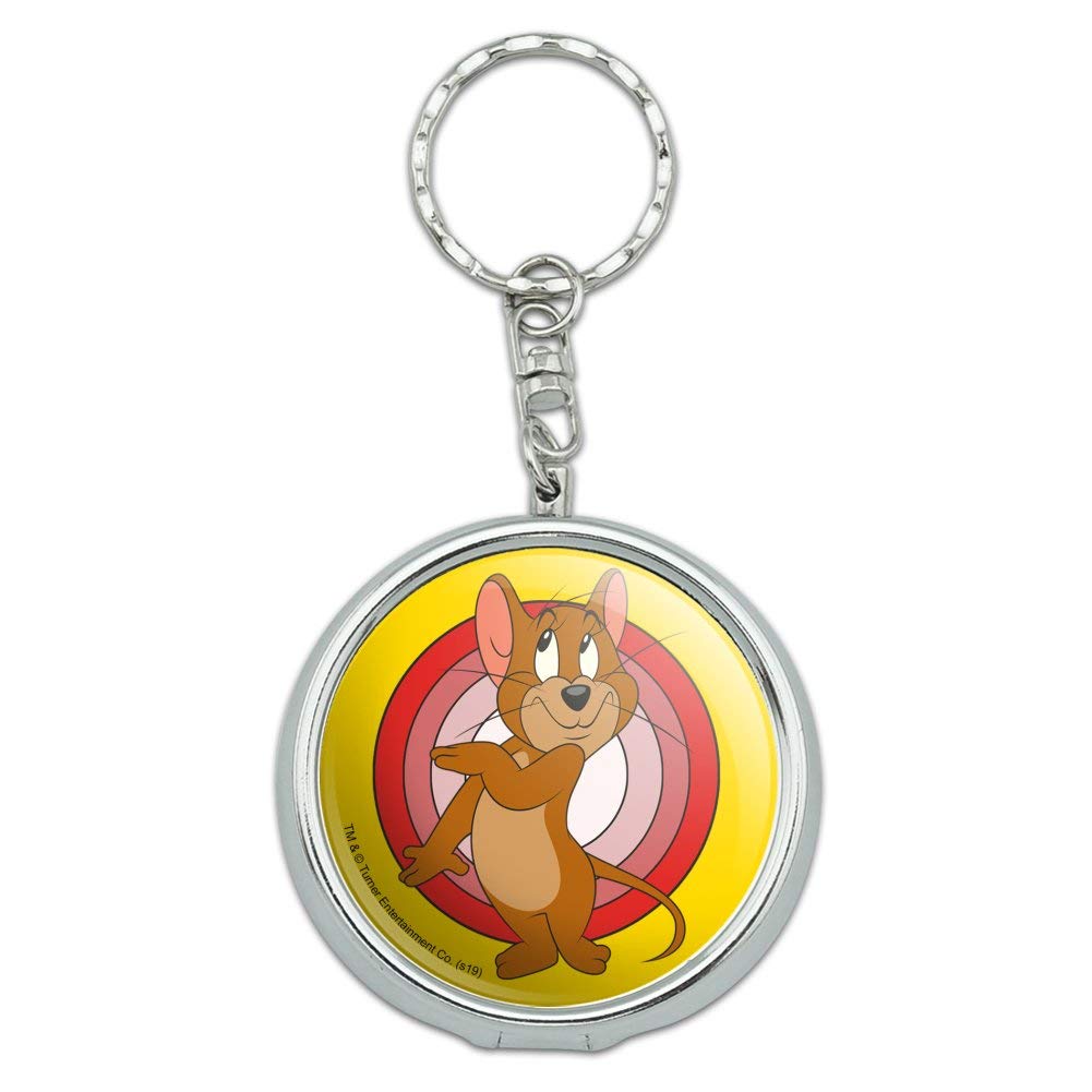 Tom and Jerry Jerry Character Portable Travel Ashtray Keychain with Cigarette Holder - Compact Pocket Purse for Smoking Accessories - Perfect for Travel, Camping, and Outdoor Use