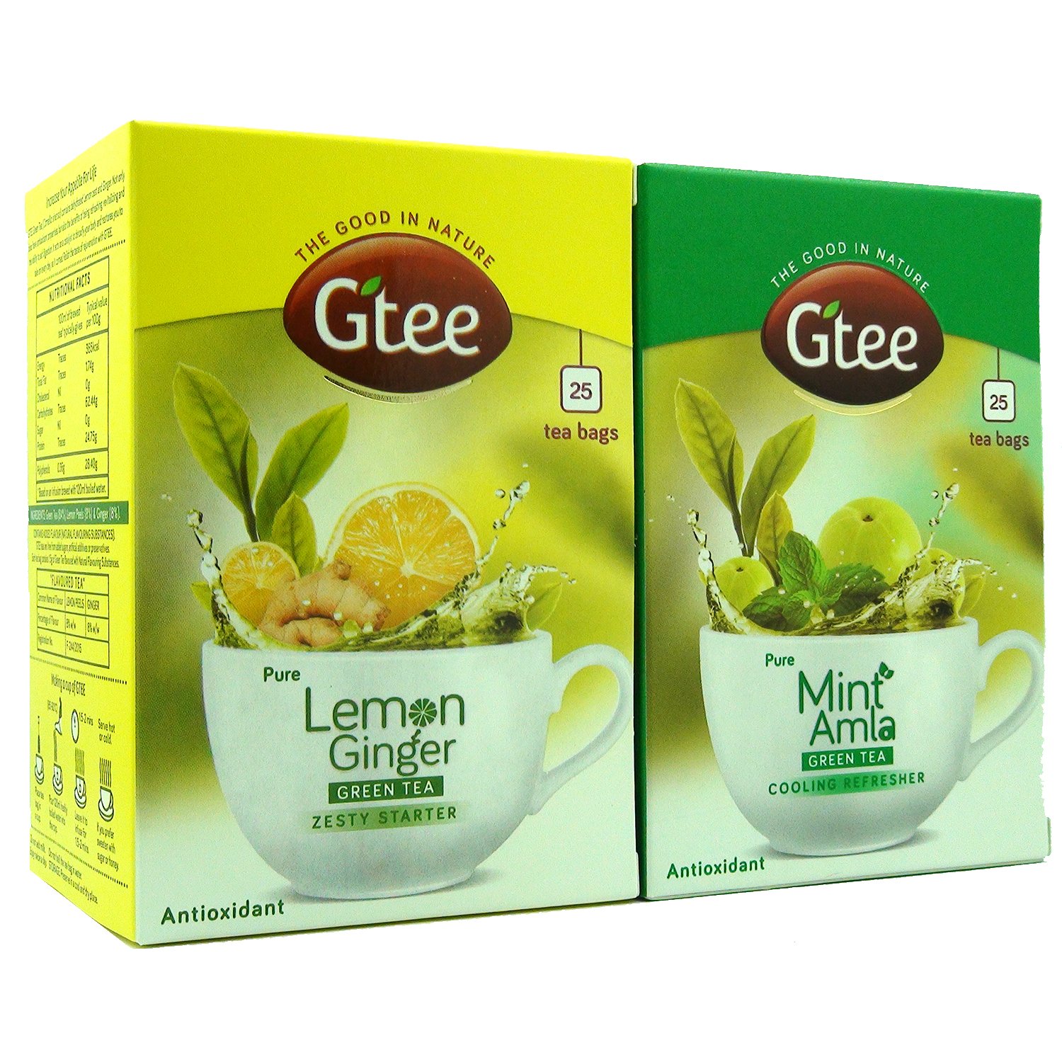 Organic Green Tea Bags with Mint, Lemon & Ginger - 50 Count (2 Packs of 25) | Herbal Tea for Relaxation, Digestion & Immunity Boost | Perfect for Morning Energy, Afternoon Refreshment & Evening Wind-Down