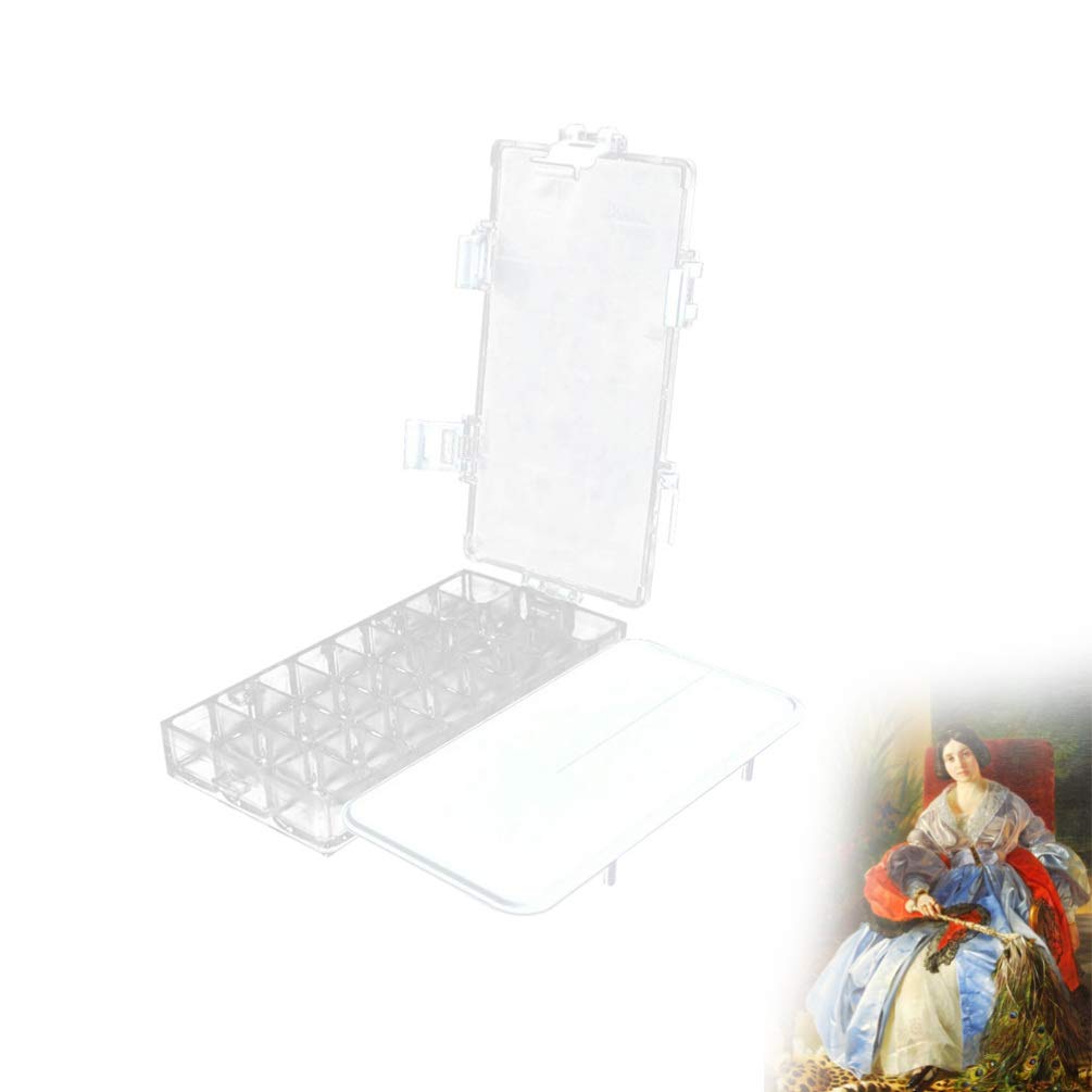 24-Piece Magnetic Paint Palette with Lid - Reusable Folding Paint Tray for Acrylic, Watercolor & Oil Painting - Perfect for Artists, Students & DIY Projects - White Paint Box for Studio, Classroom & Home Use