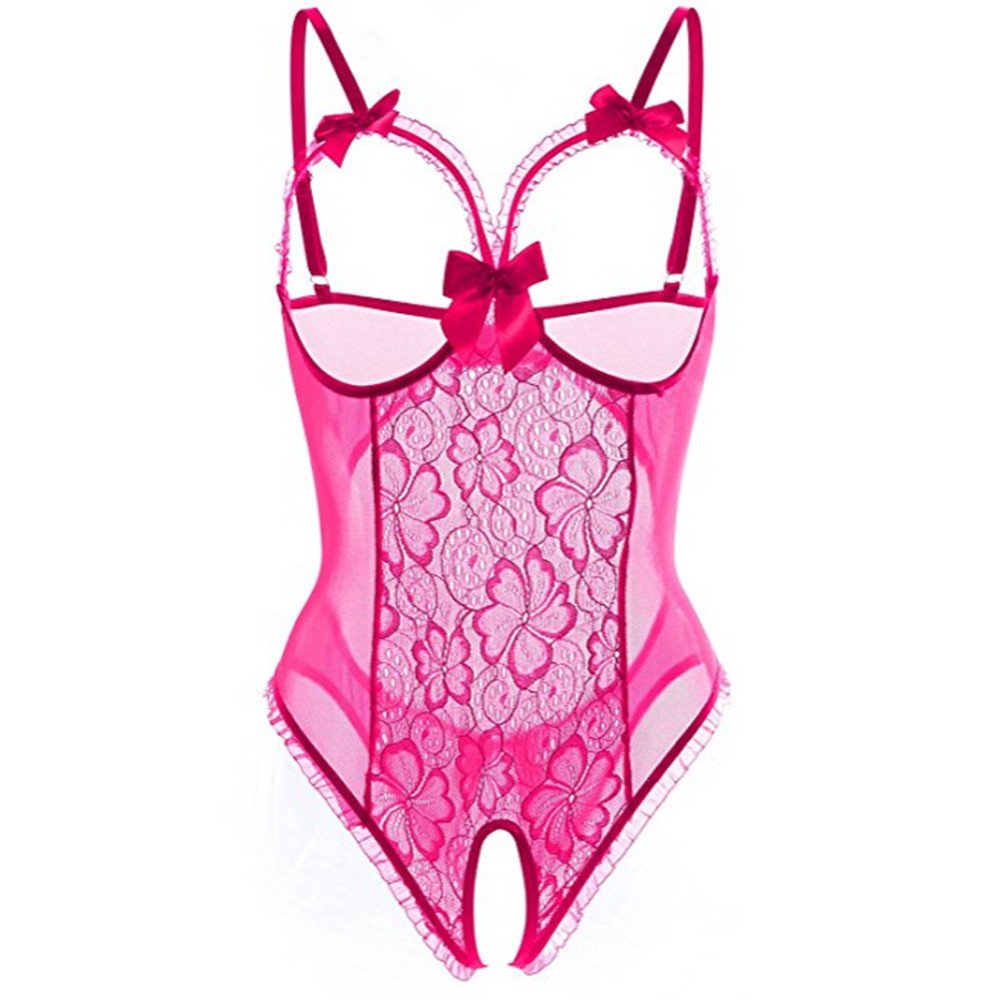 Bolayu Women's Lace Bodysuit - Sexy Silver Underwear with Sheer Mesh Design for Romantic Nights & Special Occasions