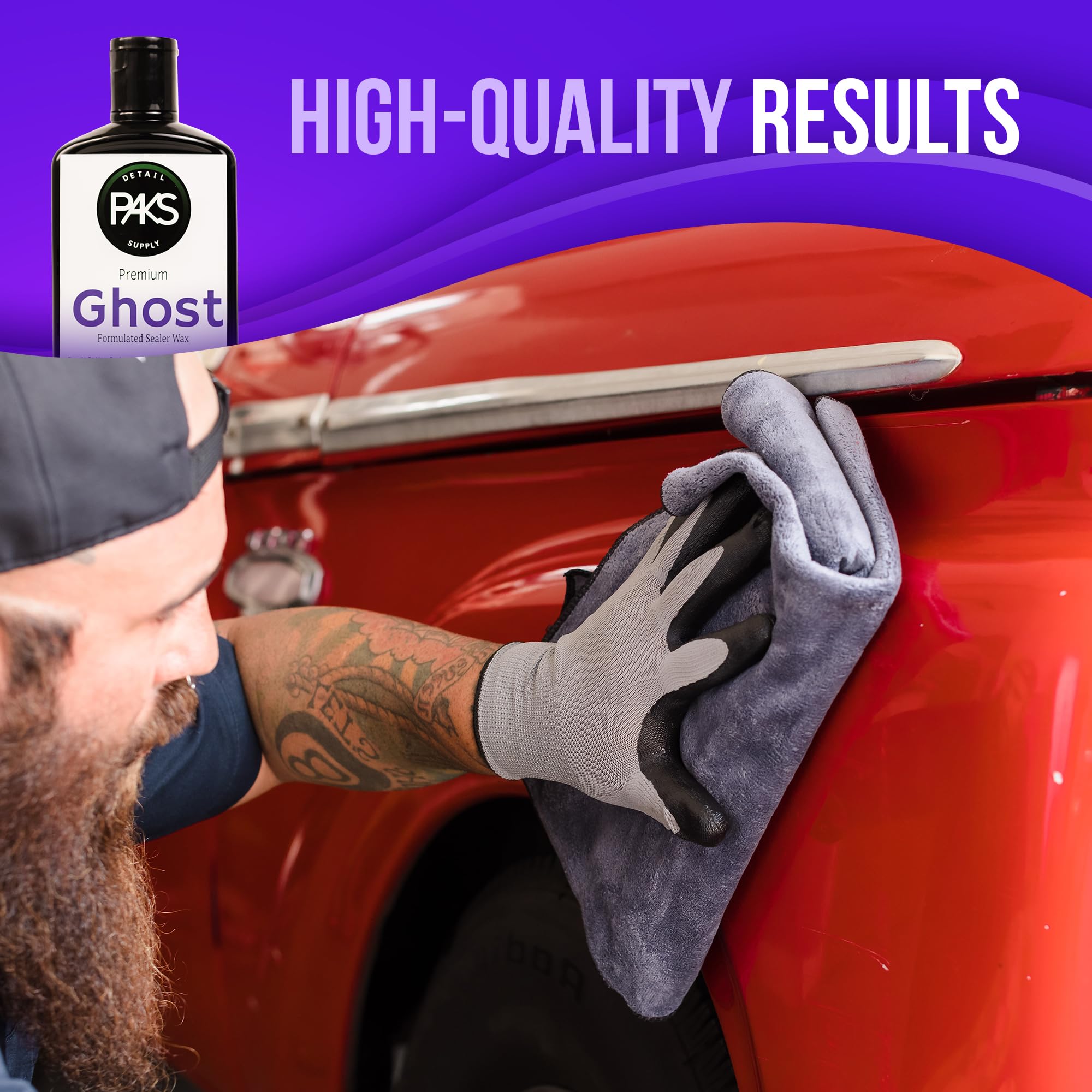 Paks Professional Grade Ghost Synthetic Sealant Auto Wax - 16oz Long Lasting UV Protection Car Paint Sealant & Finnish Enhancer | Perfect for Car Detailing, Showroom Shine & Vehicle Protection