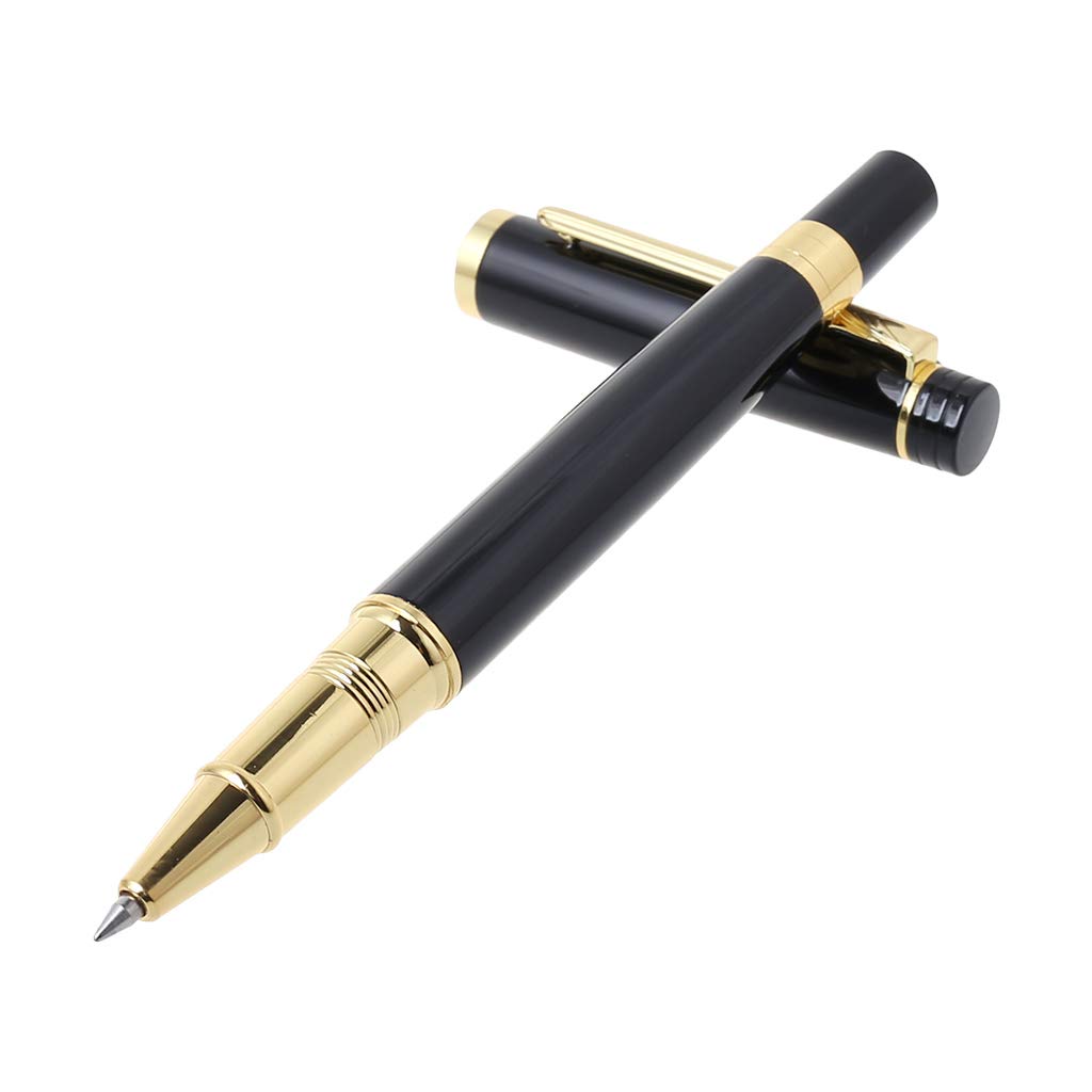 Premium Hibye Rollerball Pens - 0.5mm Fine Point Black Gel Ink Pens for Smooth Writing | Ideal for Office, Business, Study & Signature Documents | Elegant Professional Stationery Gift Set