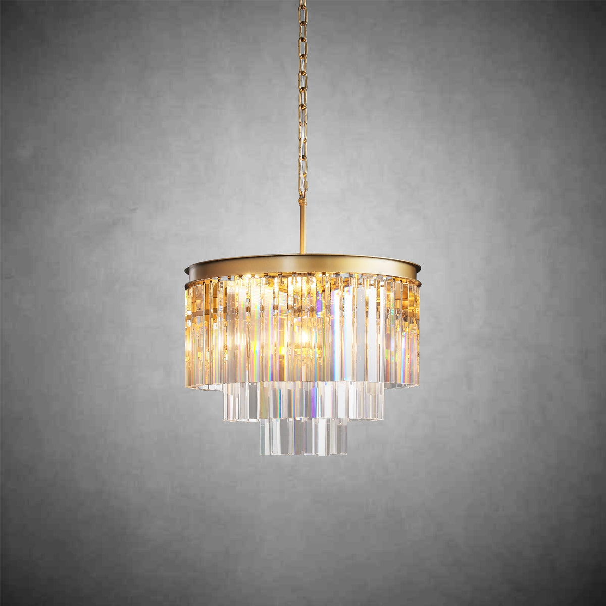 Odiana Series K9 Crystal Tiered Round Chandelier - 20/32/43 Inch Modern Ceiling Light Fixture for Living Room, Dining Room, Bedroom, Entryway | Elegant Home Decor Lighting for Weddings & Luxury Interiors
