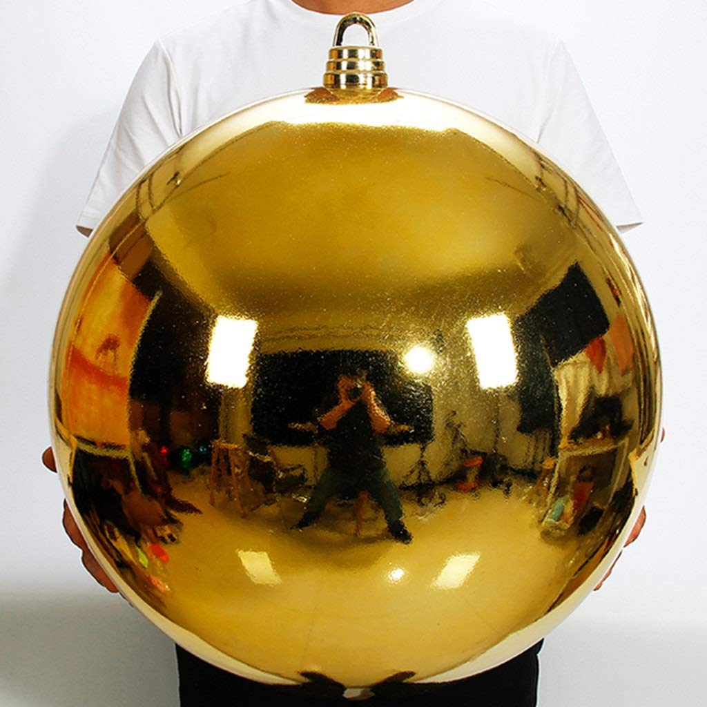 Premium Shatterproof Christmas Ornament Balls - 50cm Large Gold Outdoor Xmas Decorations for Tree, Yard, and Home Holiday Hanging Baubles | Durable Plastic for Festive Indoor & Outdoor Use