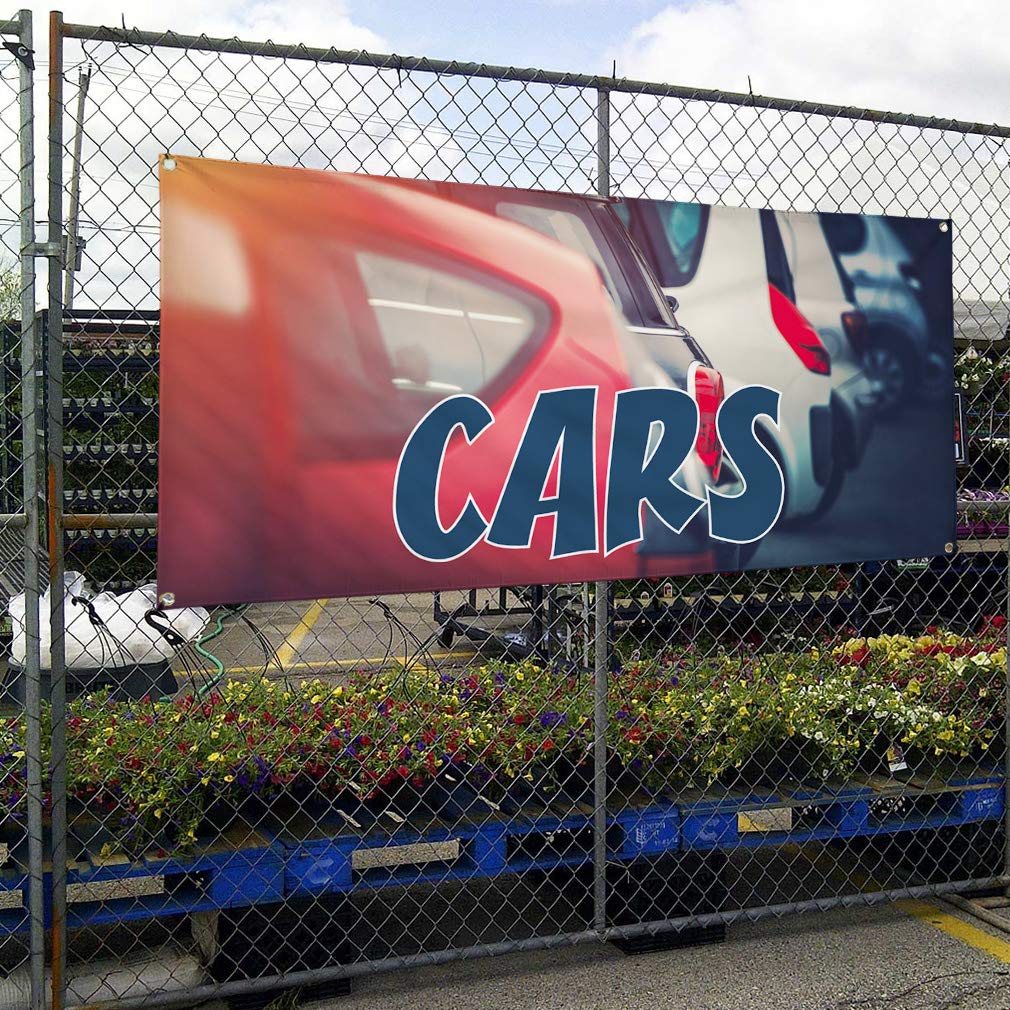 Durable Vinyl Banner for Outdoor Advertising - Multiple Sizes (48x96 Inches) Weatherproof Car & Industrial Yard Signs with 8 Grommets - Perfect for Car Dealerships, Construction Sites & Event Promotion