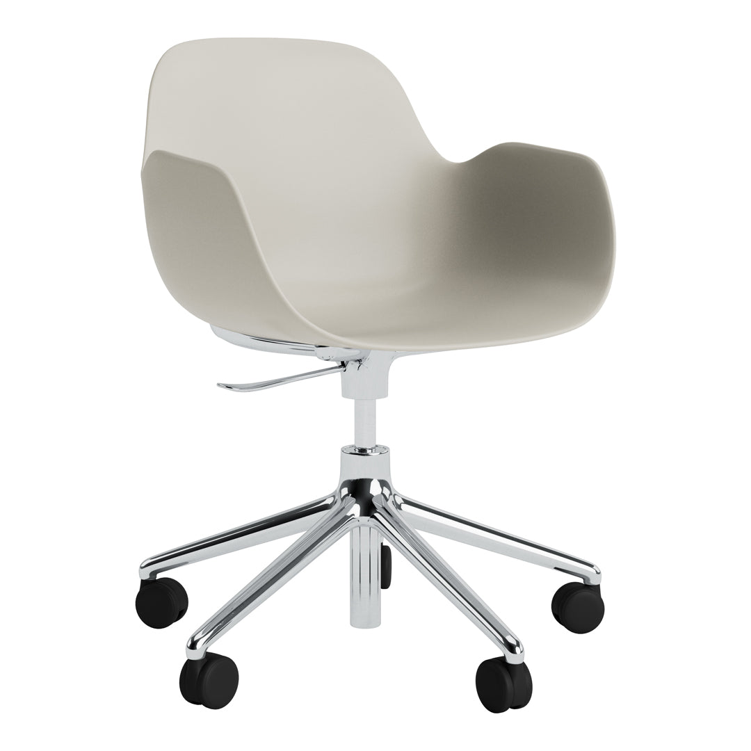 Modern Form Armchair with 5W Swivel Base & Gas Lift Mechanism - Ergonomic Office Chair for Home & Workspace Comfort