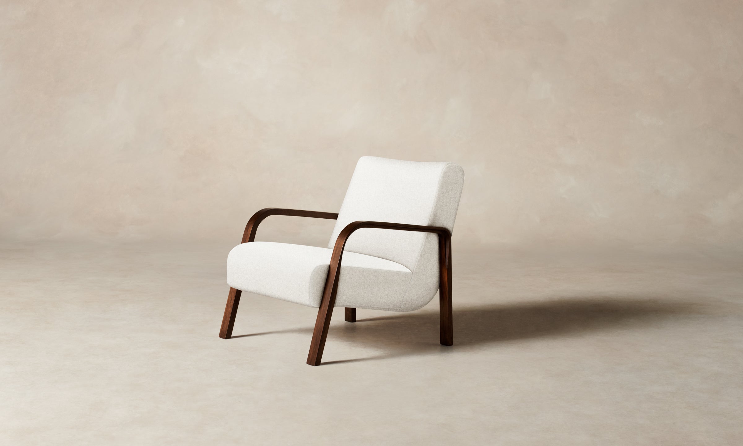 The Felix Chair - Italian Brushed Wool Vanilla Upholstered Lounge Chair | Perfect for Living Room, Office & Reading Nook