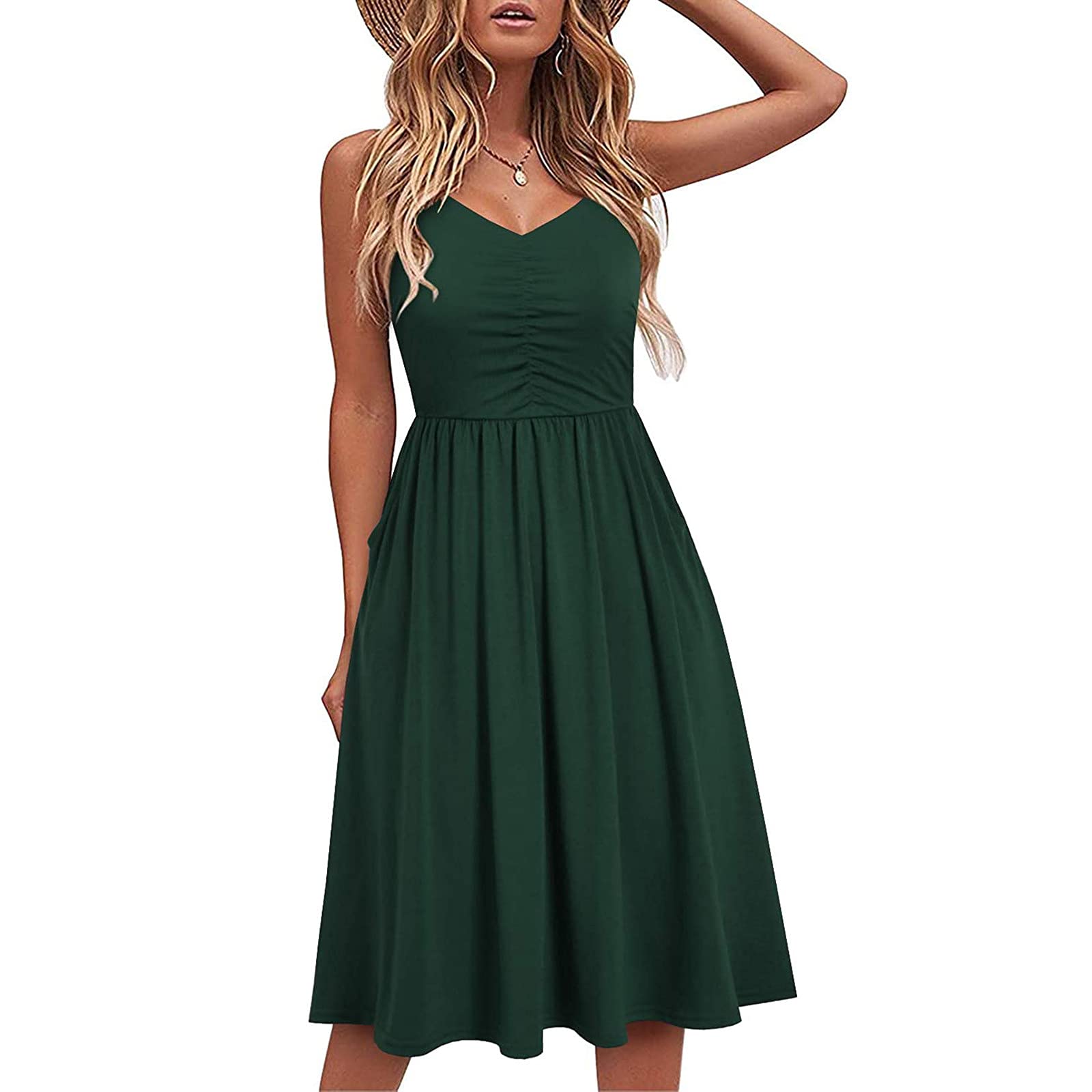 Women's Summer Sundress - Boho Floral Off-Shoulder with Belt for Beach & Vacation