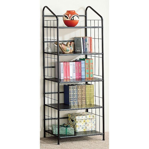 AD Black Metal Outdoor Patio Plant Stand - 5 Tier Shelf Unit for Garden Decor, Balcony Organizer, Indoor/Outdoor Plant Display - Perfect for Herbs, Flowers, Succulents & Home Decor