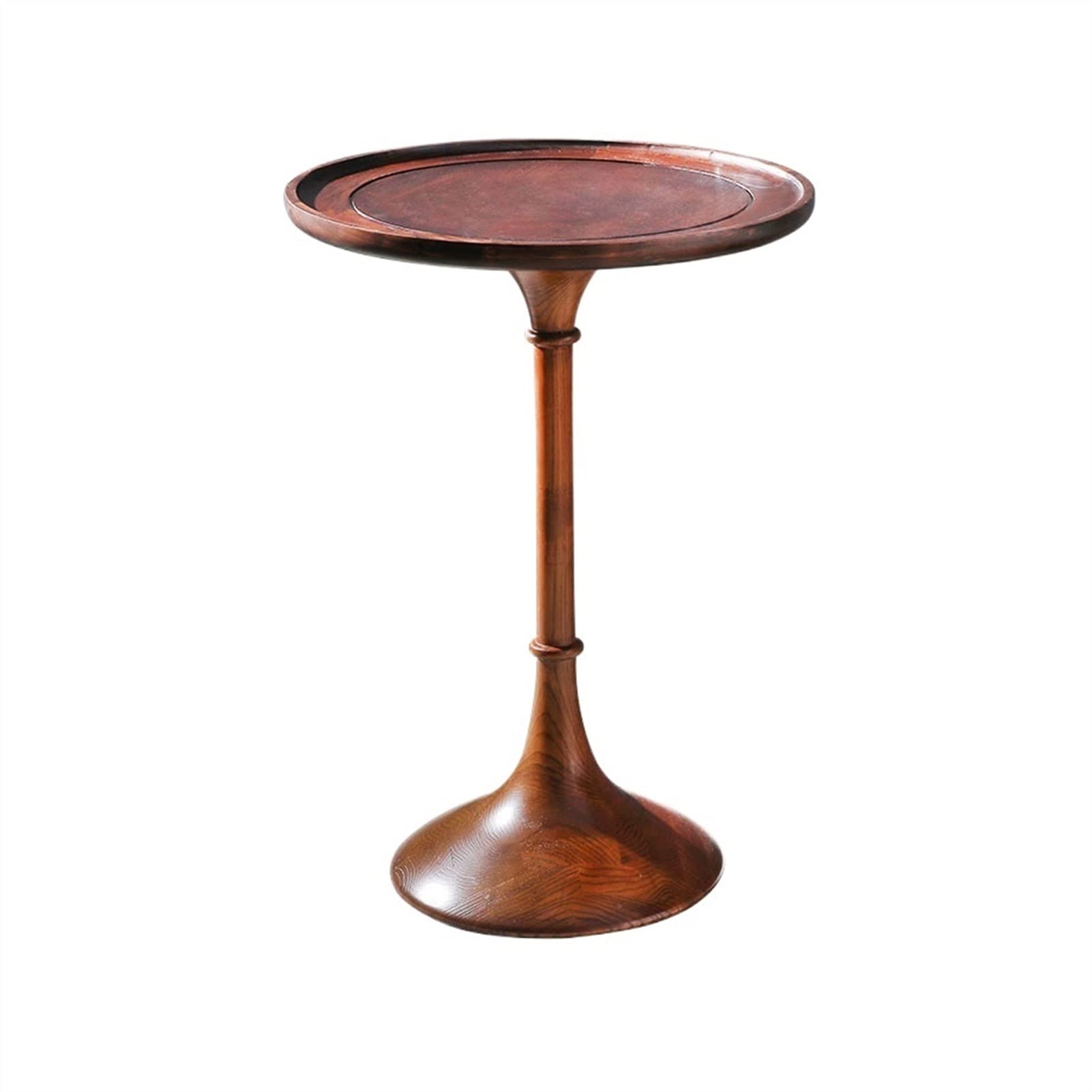 Vintage Wooden Side Table - Retro Round Coffee Table for Bedroom, Living Room & Sofa | Narrow End Table with Simple Design, Perfect for Small Spaces, Corner Decor & Bedside Use