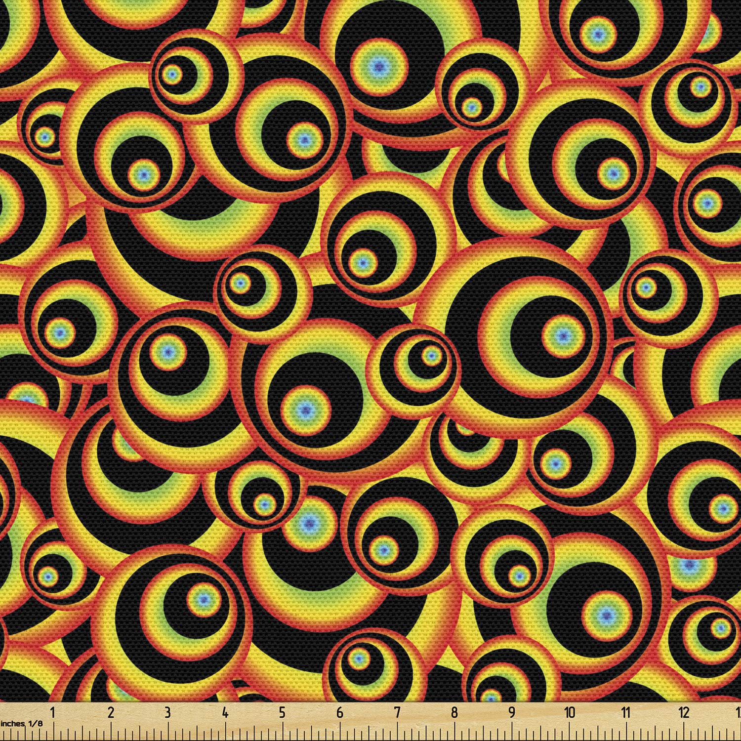Ambesonne Abstract Fabric by The Yard - Colorful Spiral Geometric Design in Multicolor, 10 Yards for Upholstery, DIY Crafts & Home Decor | Perfect for Bohemian Style Pillows, Curtains & Wall Hangings