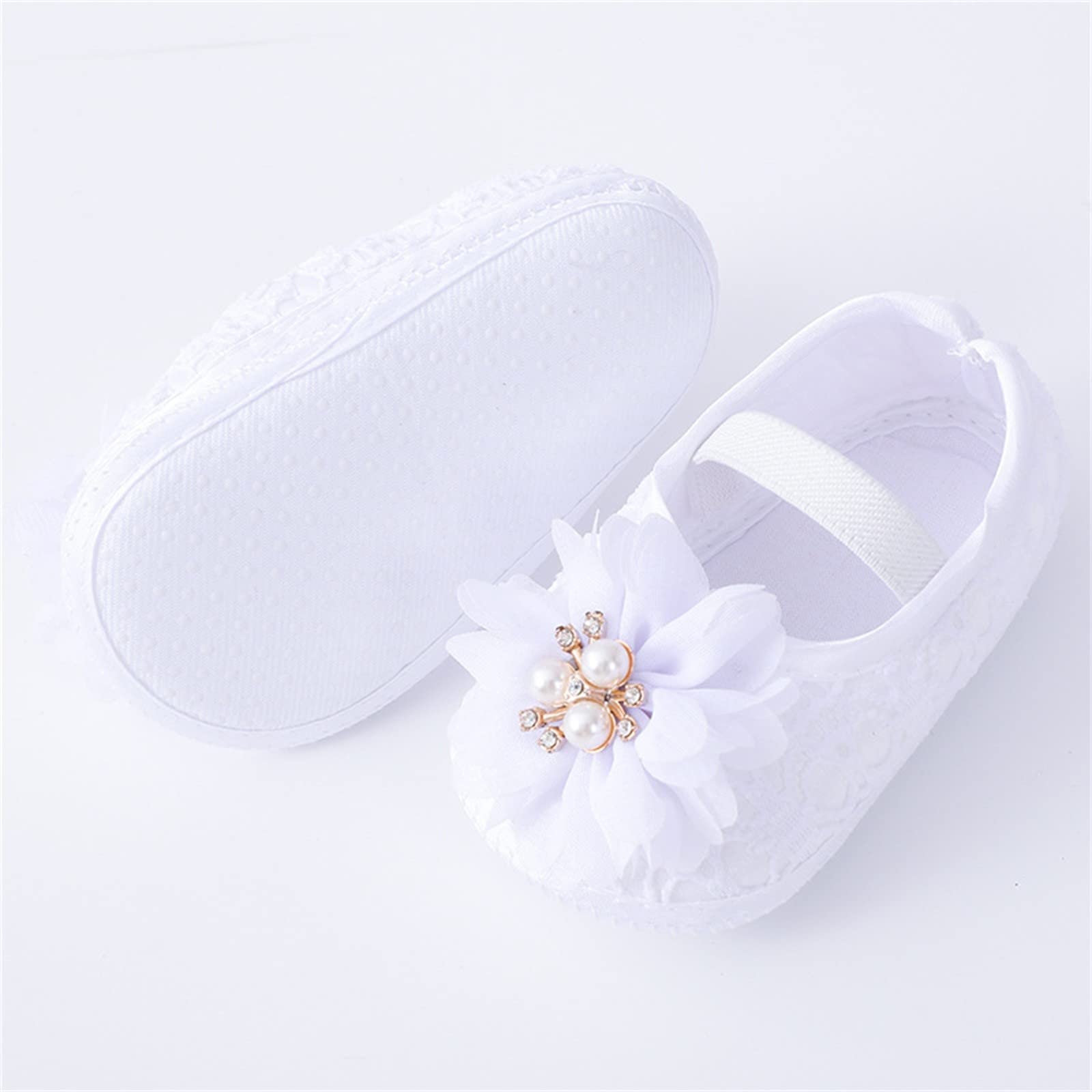 Soft Sole Baby Shoes for Toddlers - Pearl & Flower Princess Dress Shoes | Comfortable & Stylish First Walkers for Girls | Perfect for Parties, Weddings & Special Occasions