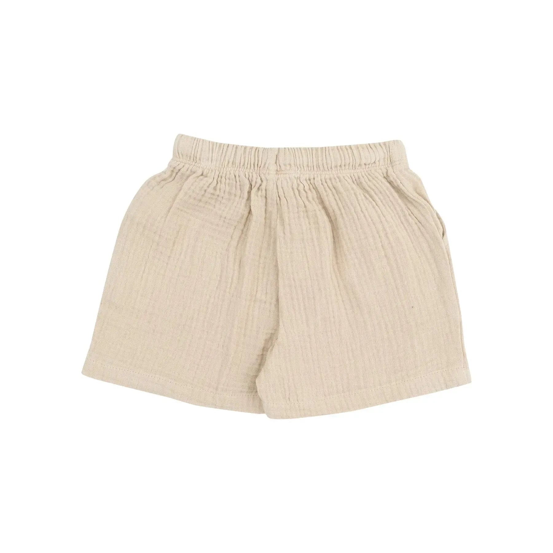 Angel Dear Organic Muslin Shorts for Baby Boys & Girls - Soft & Breathable Cotton - Oxford Tan - Perfect for Playtime, Outings & Summer Comfort