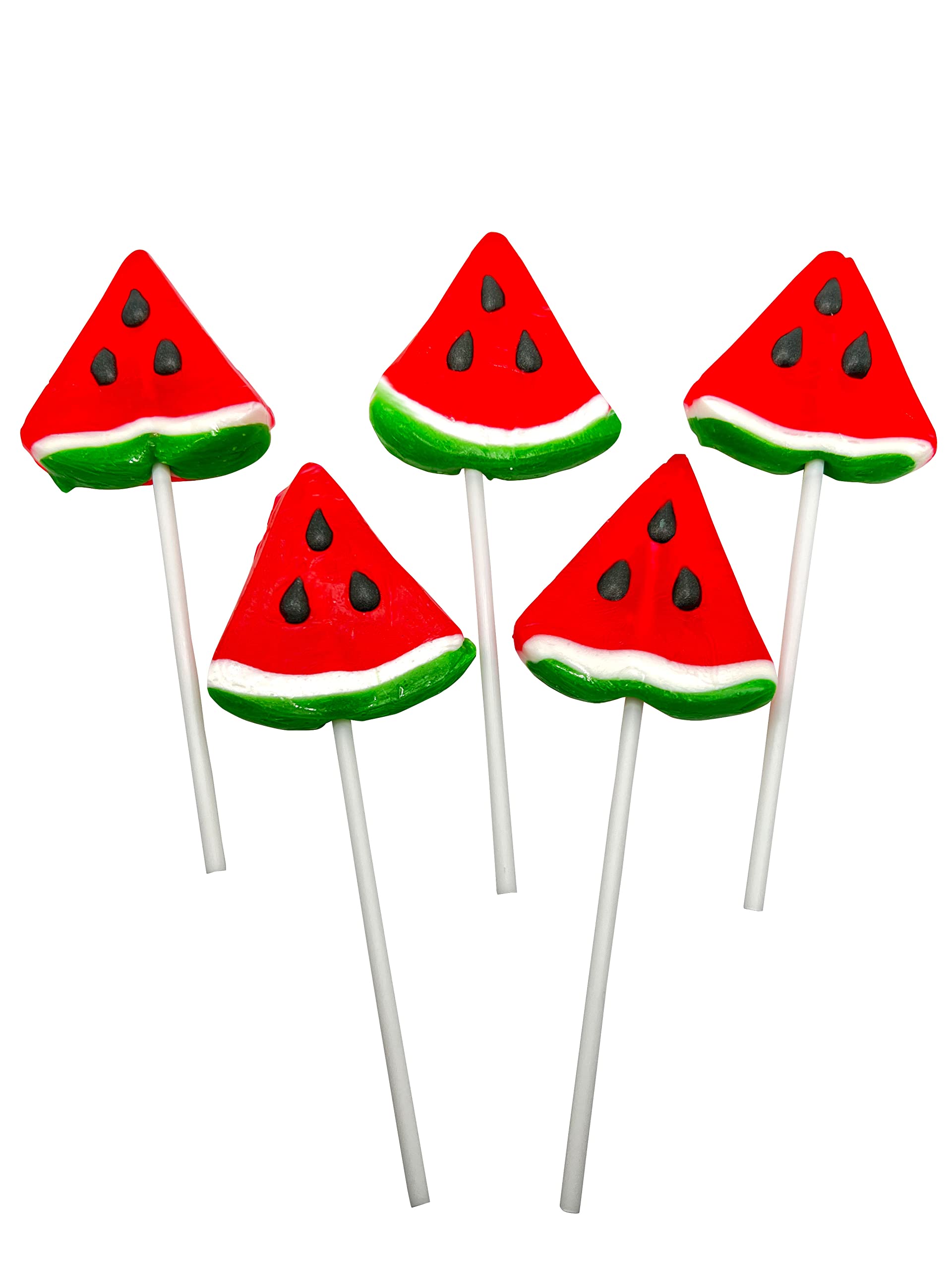 Juicy Watermelon Candy Lollipops - 12 Individually Wrapped Suckers - Sweet Summer Party Favors for Kids Birthday, Pool Party & Wedding Candy Buffet - Perfect for BBQ, Goodie Bags & Hand-Decorated Dessert Tables