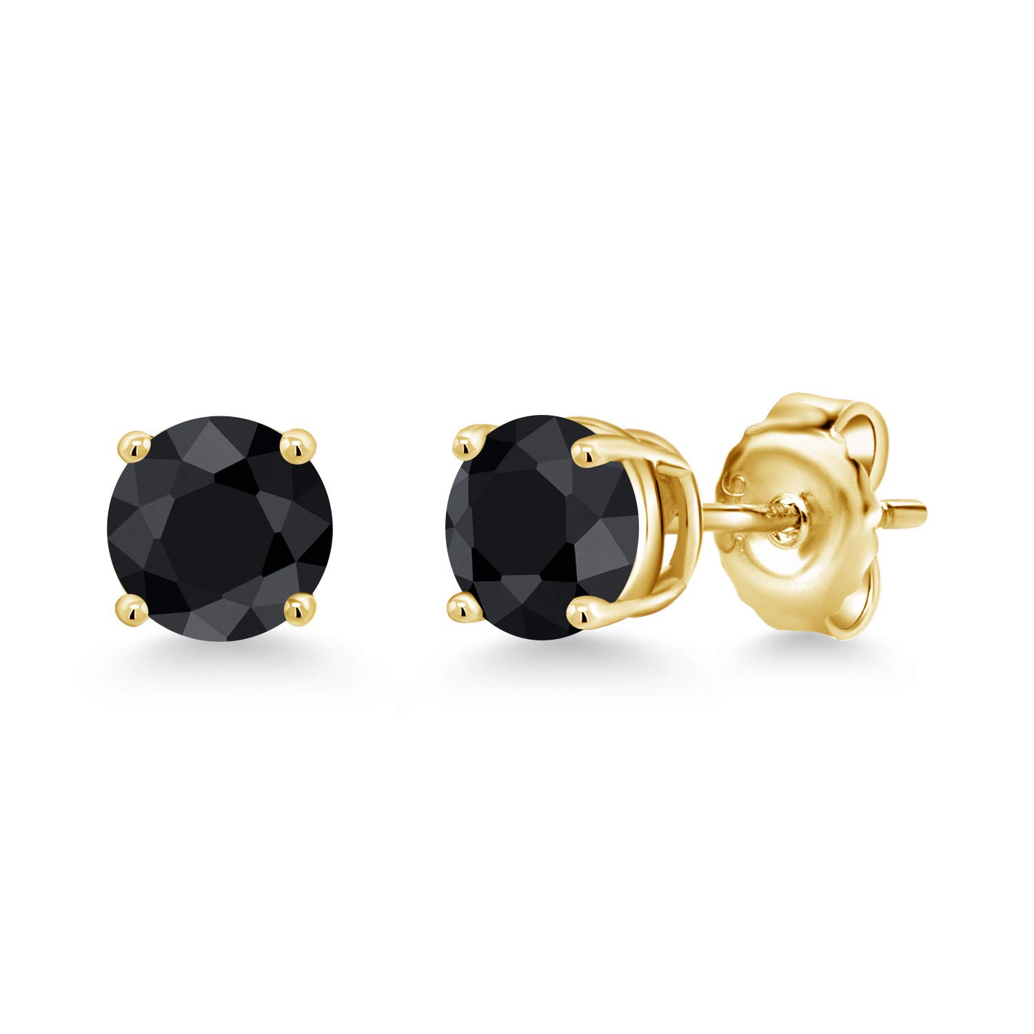 18K Yellow Gold Plated Silver 6MM Round Gemstone Birthstone Stud Earrings for Women & Men | Personalized Zodiac Jewelry Gift for Birthday, Anniversary & Special Occasions