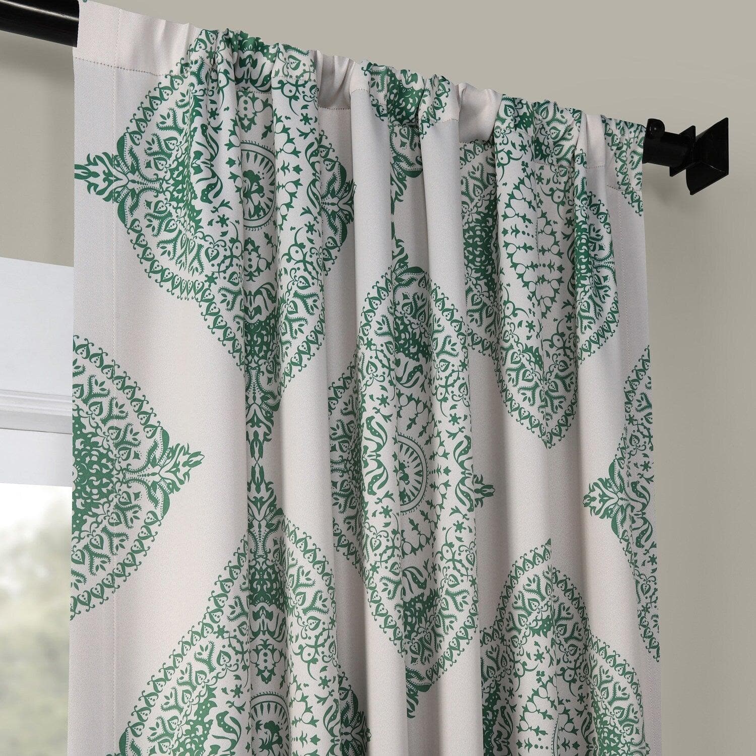 Henna Clover Emblem Blackout Curtains for Bedroom - Light Blocking Thermal Insulated Window Drapes for Nursery, Living Room & Home Decor