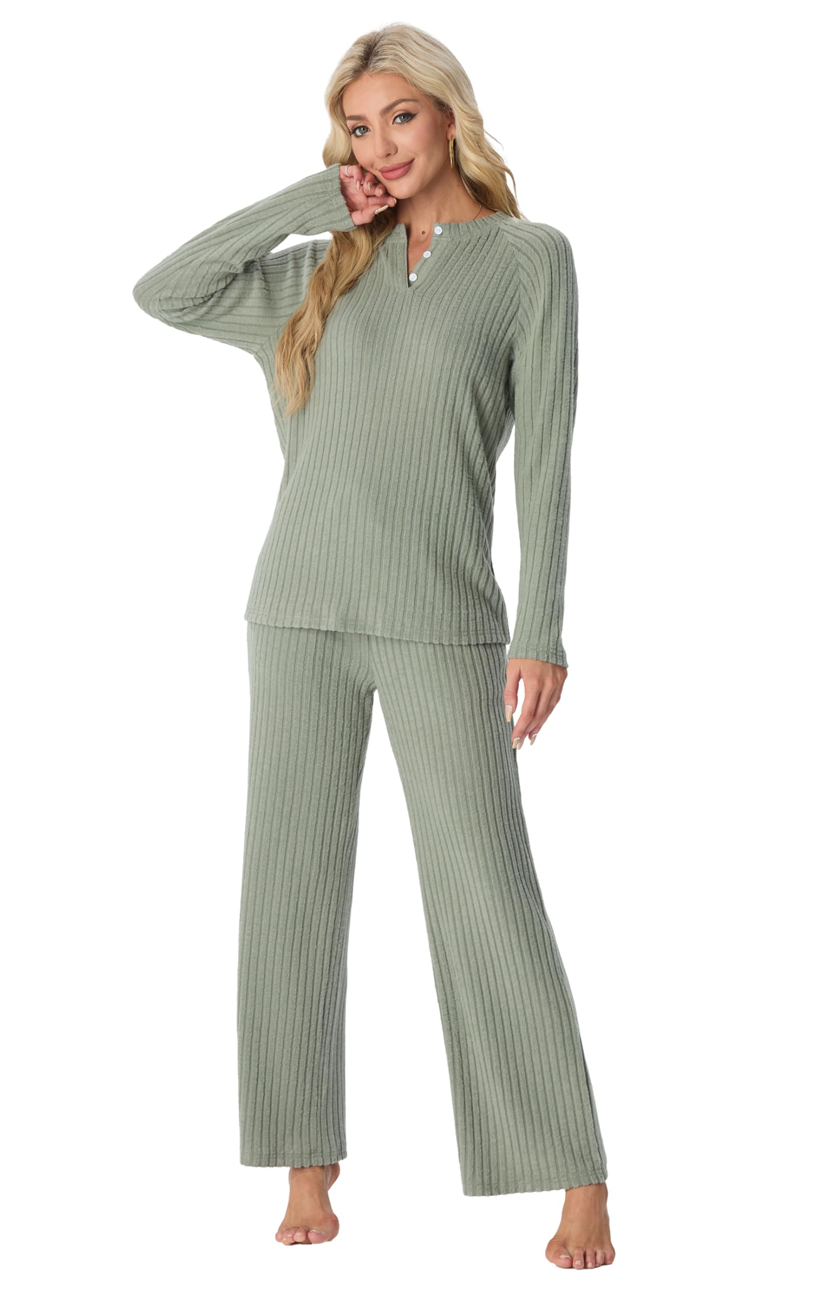 PrinStory Women's Pajama Sets - Soft Long Sleeve Winter Pajamas for Women, Cozy 2-Piece Lounge Set | Perfect for Sleepwear, Relaxing at Home & Gift Giving