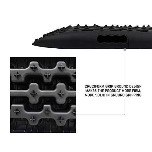 Overland Vehicle Systems 19169911: Small Recovery Ramp with Pull Strap & Storage Bag - Black - Off-Road Vehicle Recovery Tool for Trucks, SUVs & ATVs