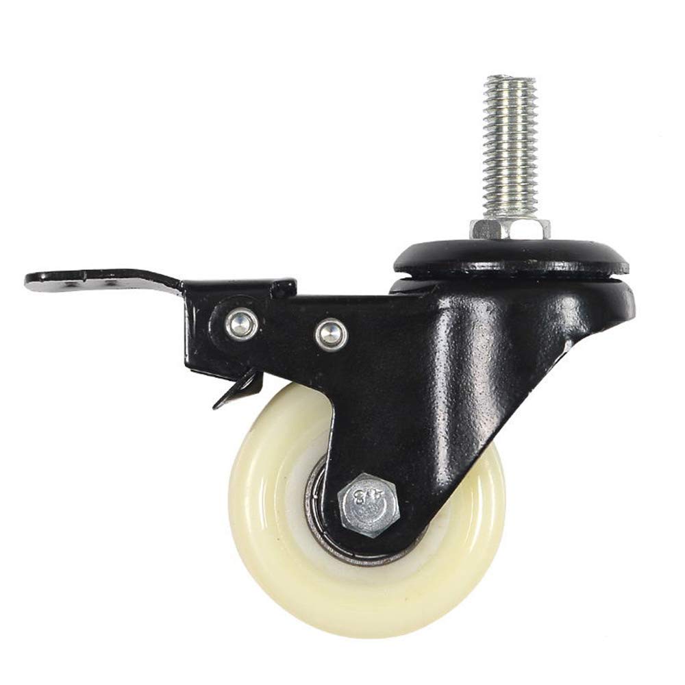 Heavy Duty Swivel Caster Wheels with Brake - 4pcs 100kg Capacity for Office Chairs & Furniture