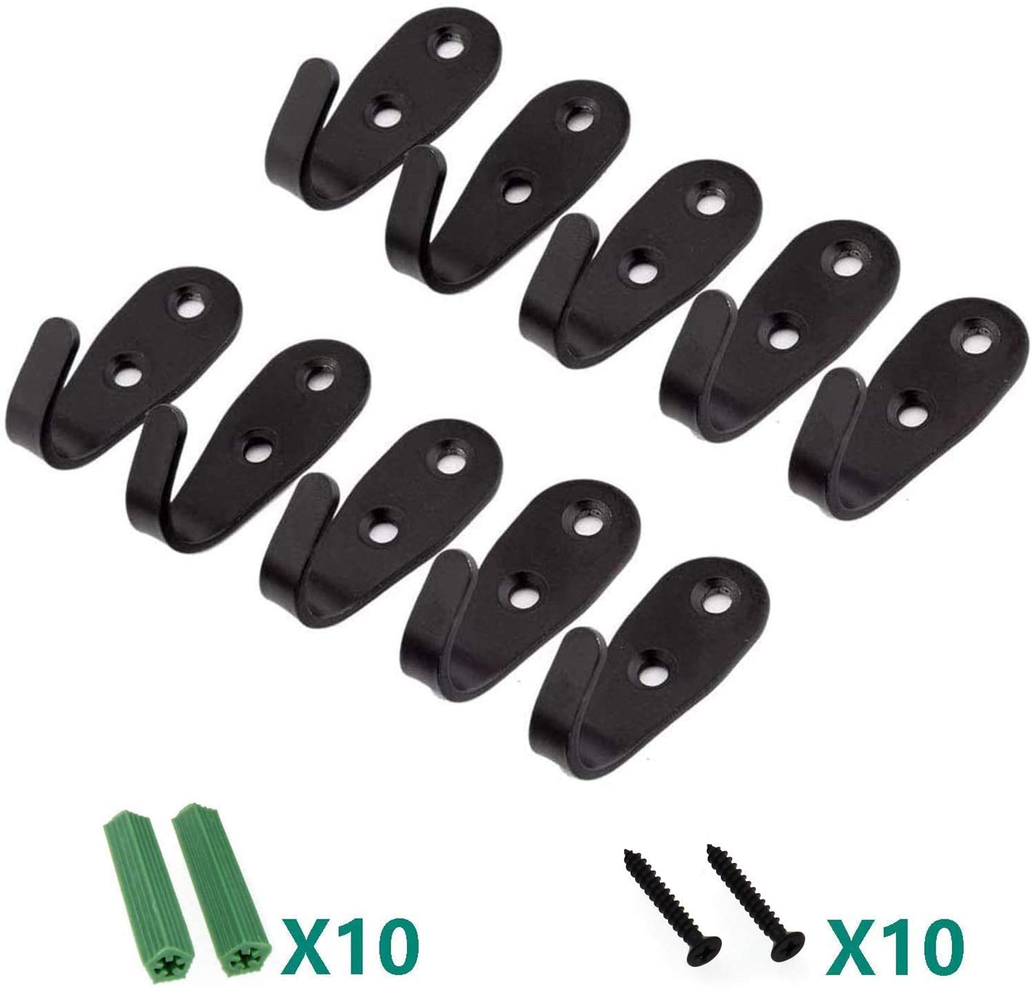 Stainless Steel Heavy Duty Wall Hooks - 10 Pack U-Shaped Screw-On Hangers for Coats, Towels, Keys, Hats & Plants - Waterproof Shower Hook for Bathroom, Kitchen, Garage - Perfect for Home Organization & Space Saving