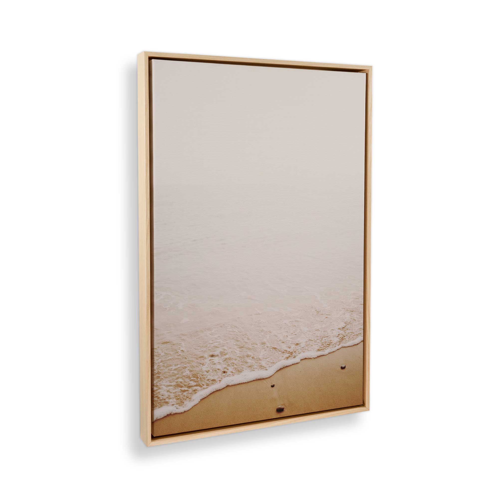 Gentle Beach Tides Canvas Wall Art Print - Coastal Ocean Wave Painting for Living Room, Bedroom & Office Decor