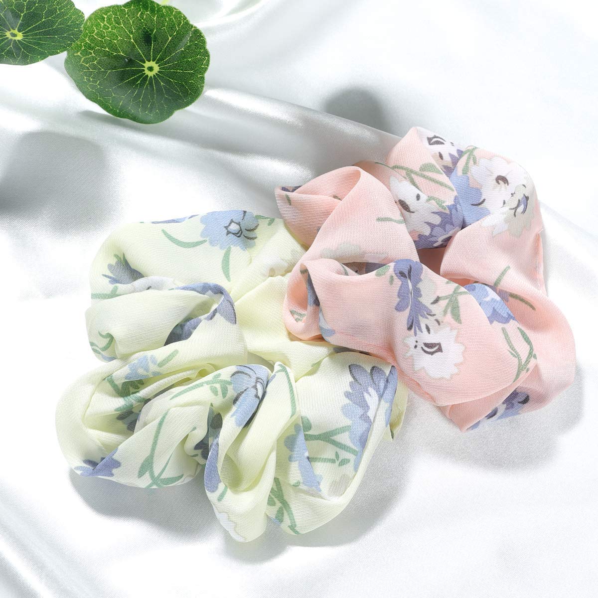 10-Piece Velvet, Chiffon & Cotton Elastic Hair Scrunchies for Women - Soft Multicolor Hair Bands for Workout, Office & Everyday Use