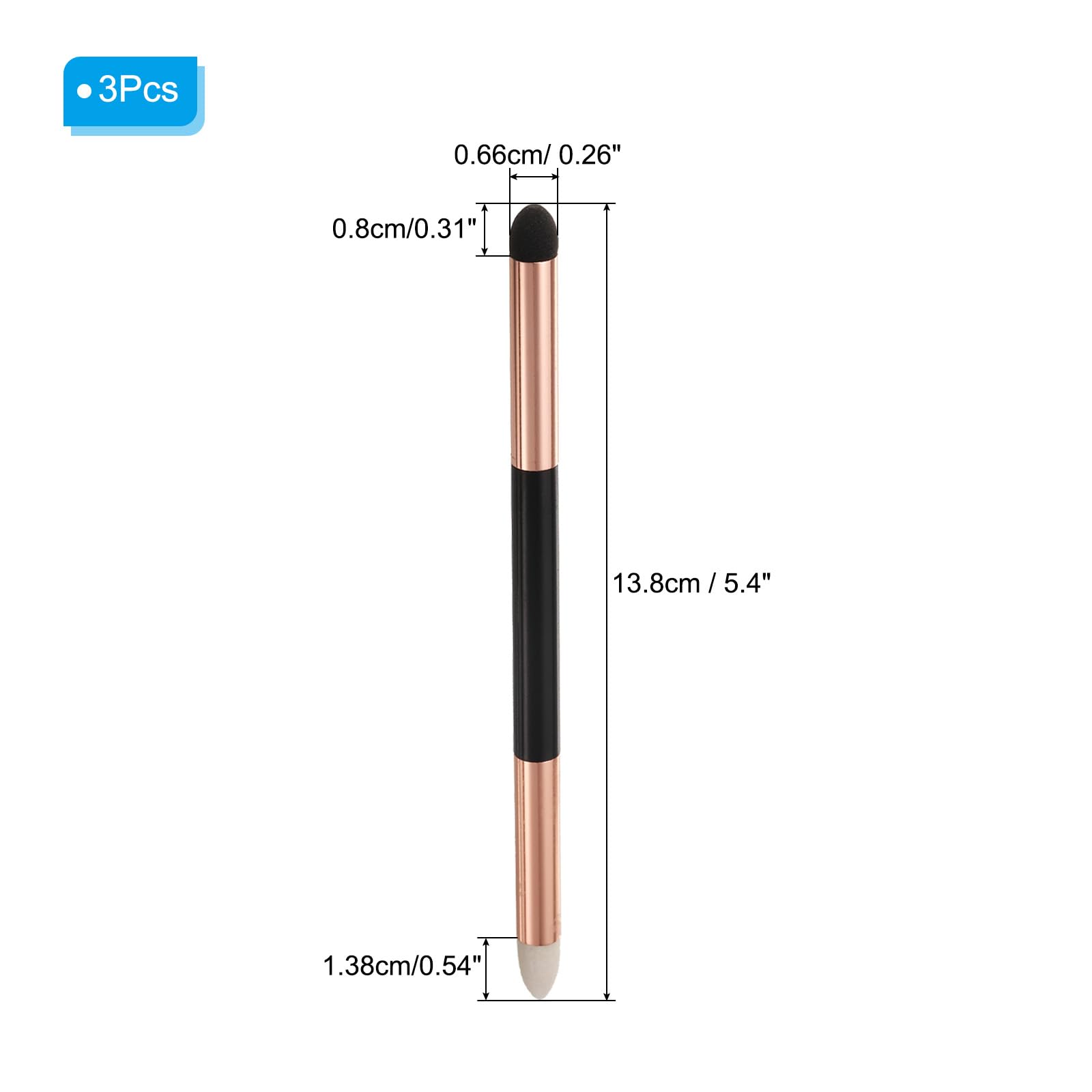 PATIKIL 3-Piece Double-Headed Artist Blending Sponge Pens - Reusable Sketch Brush for Lightening, Highlighting & Shadow Detail Correction - Perfect for Drawing, Sketching & Makeup Blending (Gold)