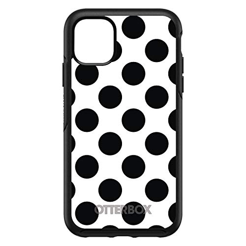 Black & White Polka Dots On Black Case