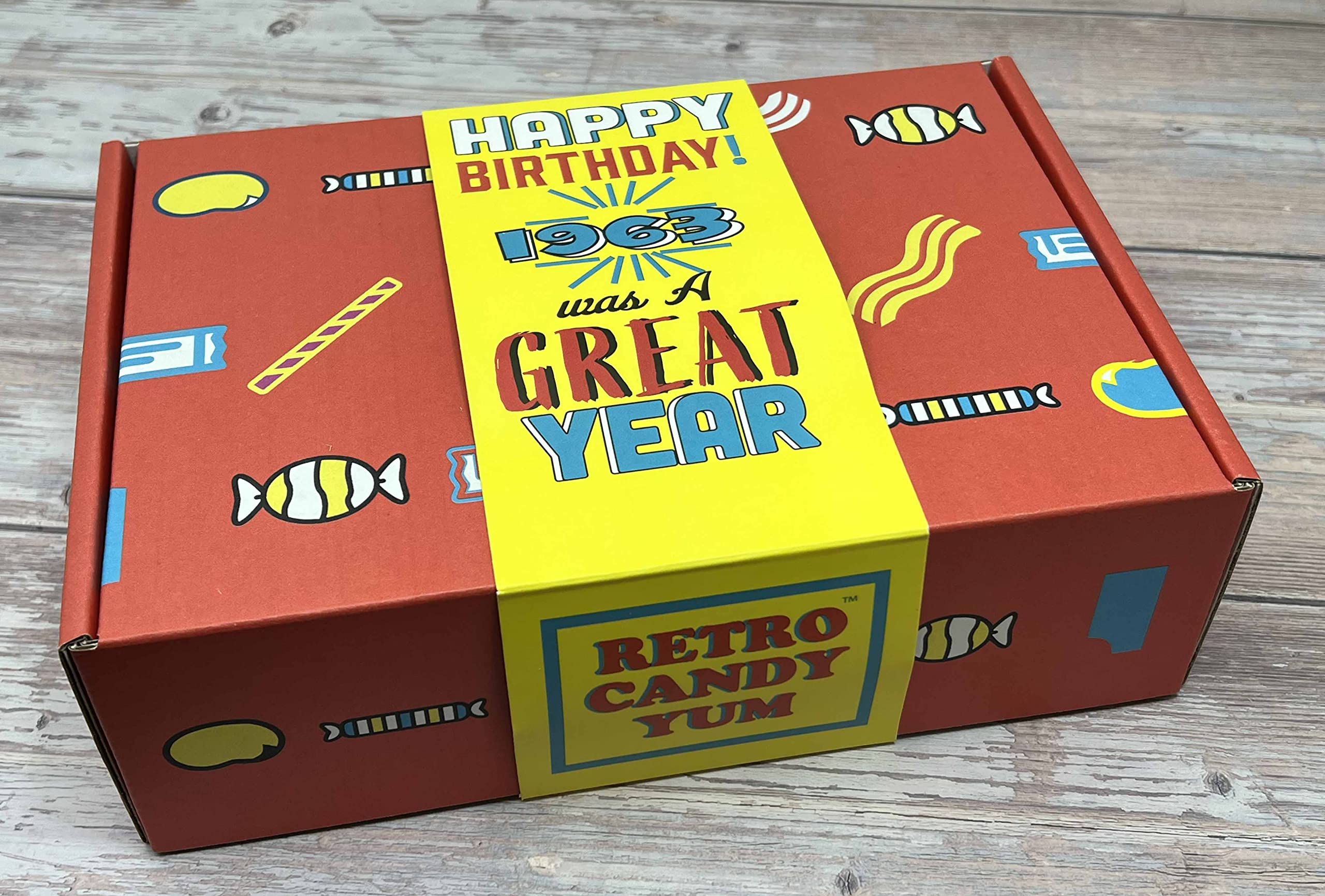 Vintage Candy Gift Box - 1963 Nostalgic Birthday Gift for 62 Year Old Men & Women | Retro Sweets Collection from Childhood | Perfect for 62nd Birthday Parties, Anniversary Celebrations & Sentimental Surprises