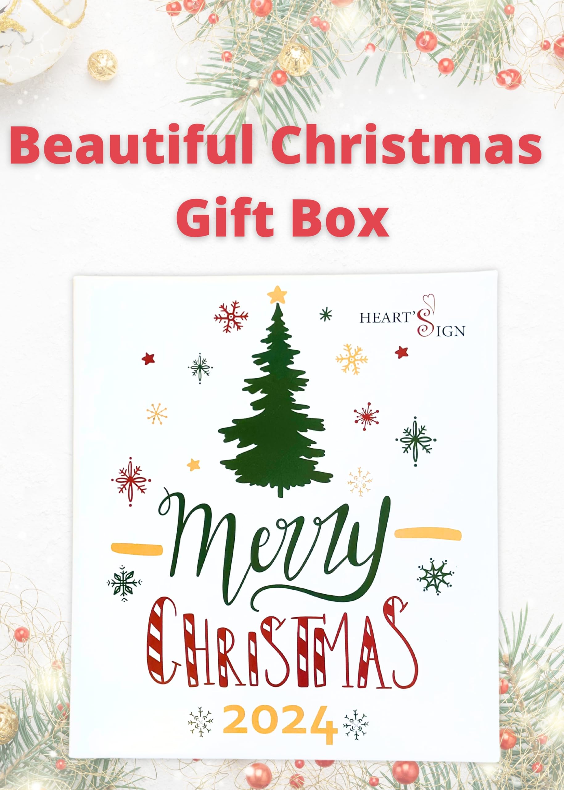 Heart's Sign First Christmas in Our New Home Ornament 2024 - Set of 3 Ceramic Keepsakes | Personalized New House Gift for Newlyweds, Couples & First-Time Homeowners | Perfect for Housewarming, Christmas Tree Decor & Holiday Memories