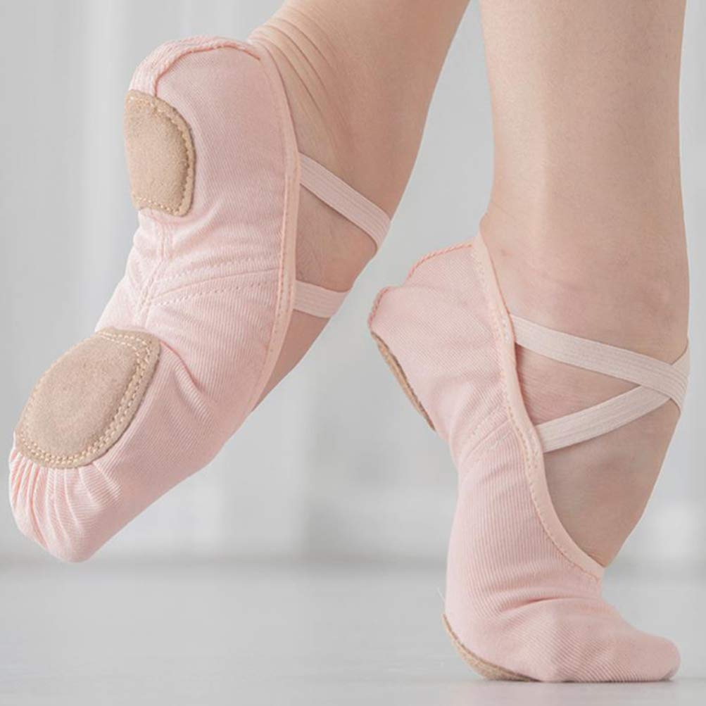 EXCEART Modern Canvas Ballet Dance Shoes for Girls & Kids - Soft Sole, Foldable, Non-Slip Leather Slippers - Perfect for Ballet Practice, Dance Classes, and Indoor Performances